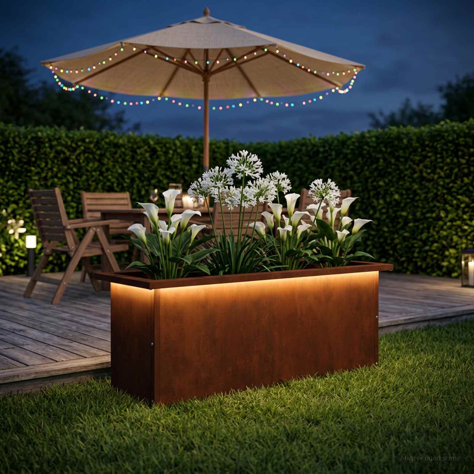 LED-valgustusega lillekast Rooste 30 x 80 x 30 cm