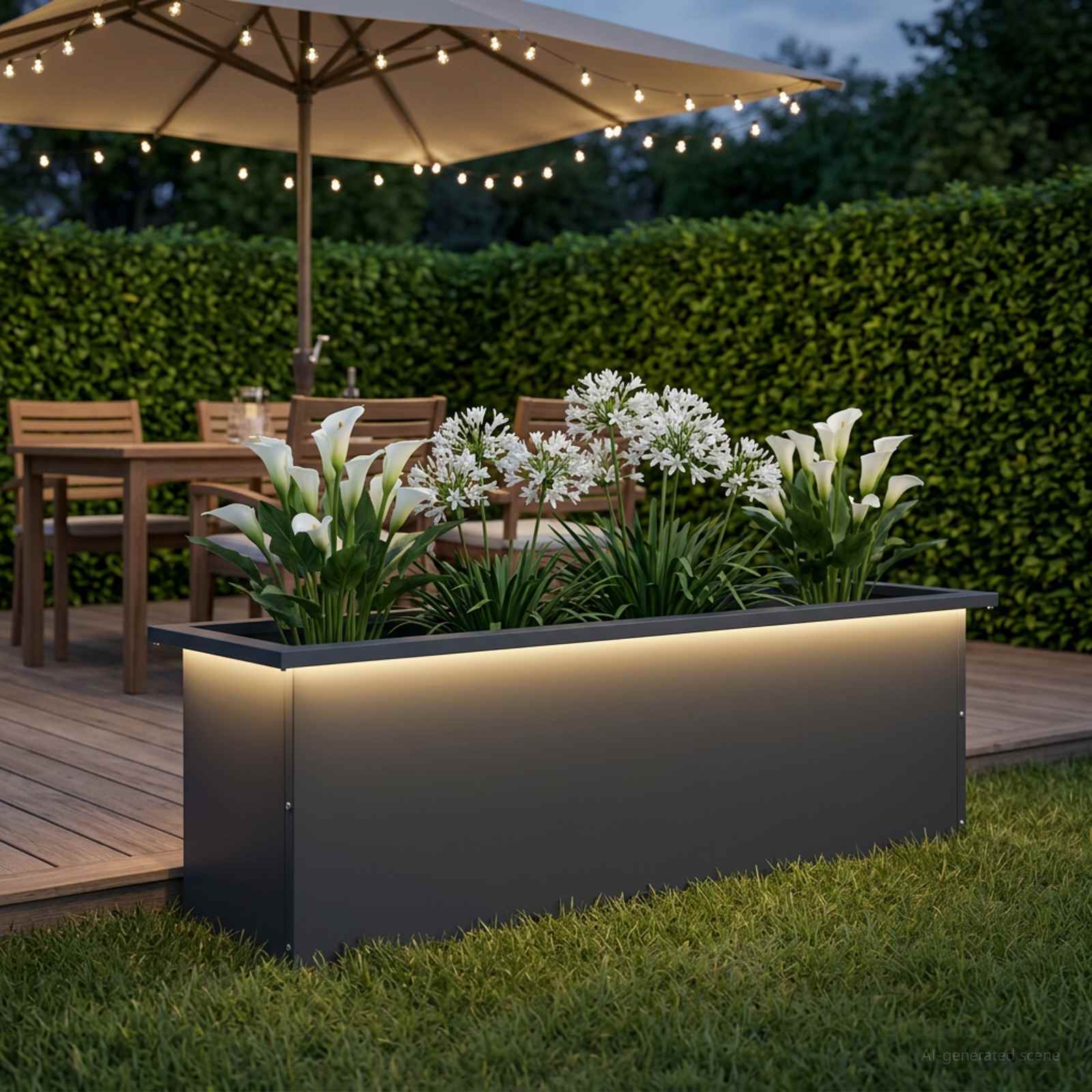 LED-valgustusega lillekast Antriit 30 x 100 x 30 cm Teras