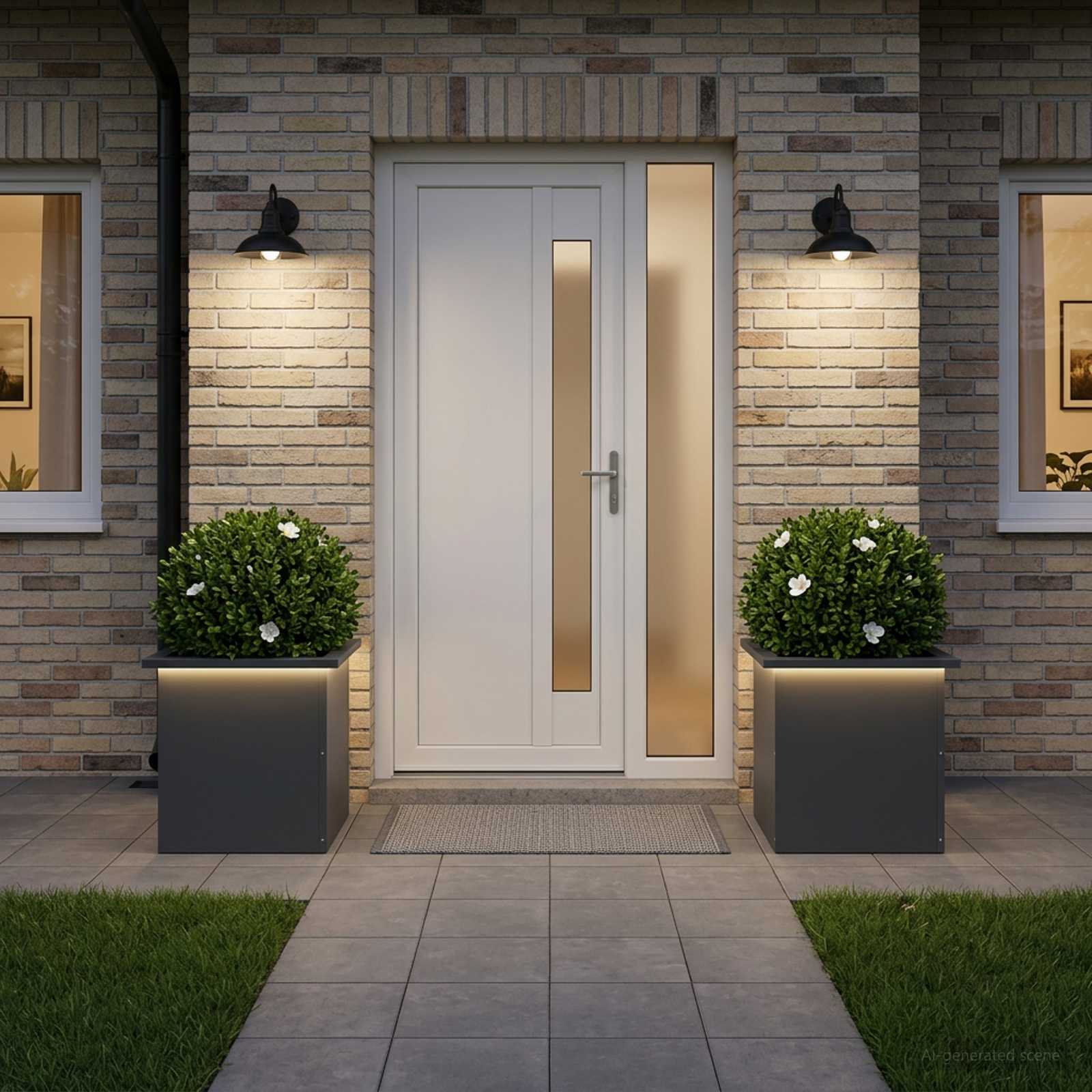 LED-valgustusega lillekast 2 tk Antriit 40 x 40 x 40 cm Teras