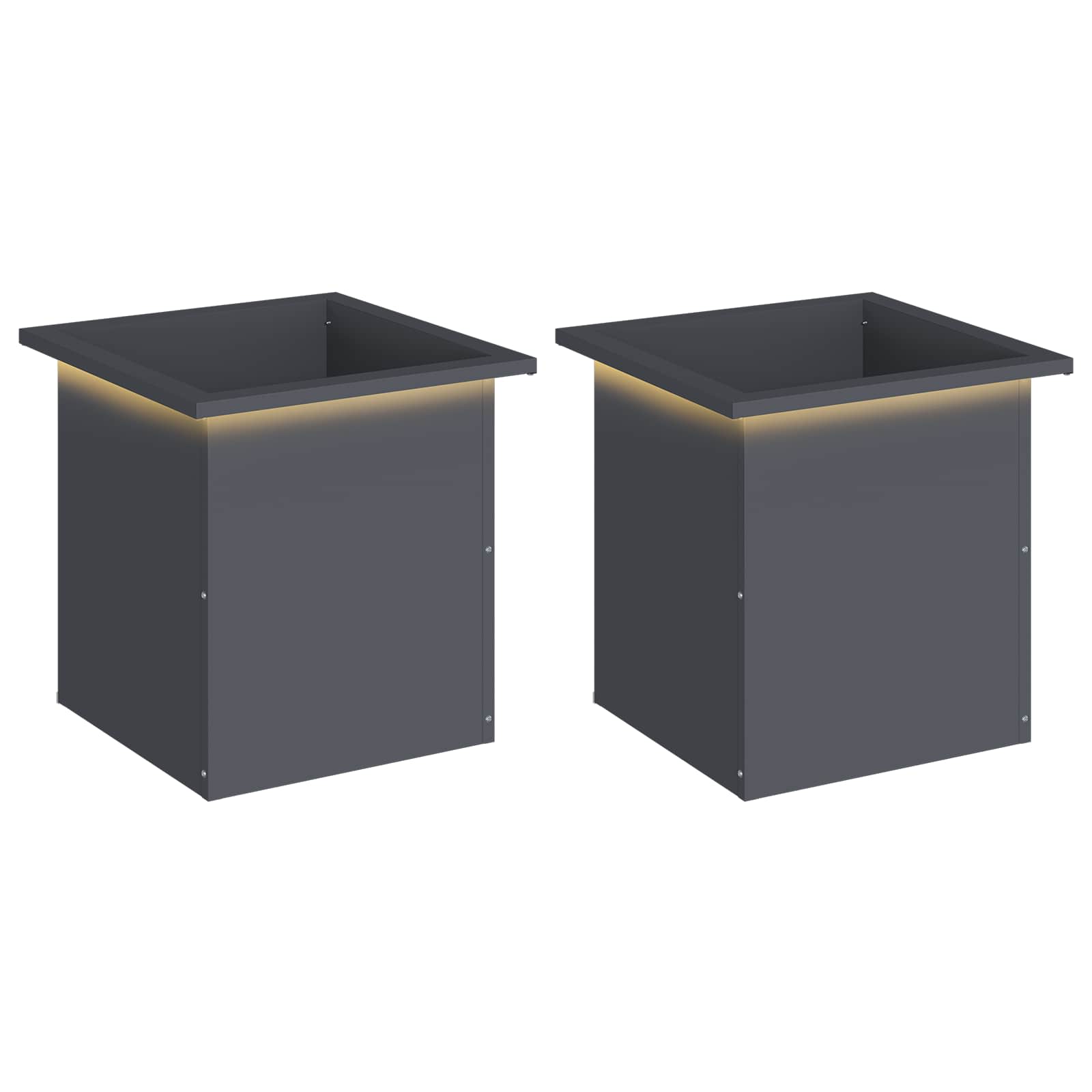 LED-valgustusega lillekast 2 tk Antriit 40 x 40 x 40 cm Teras