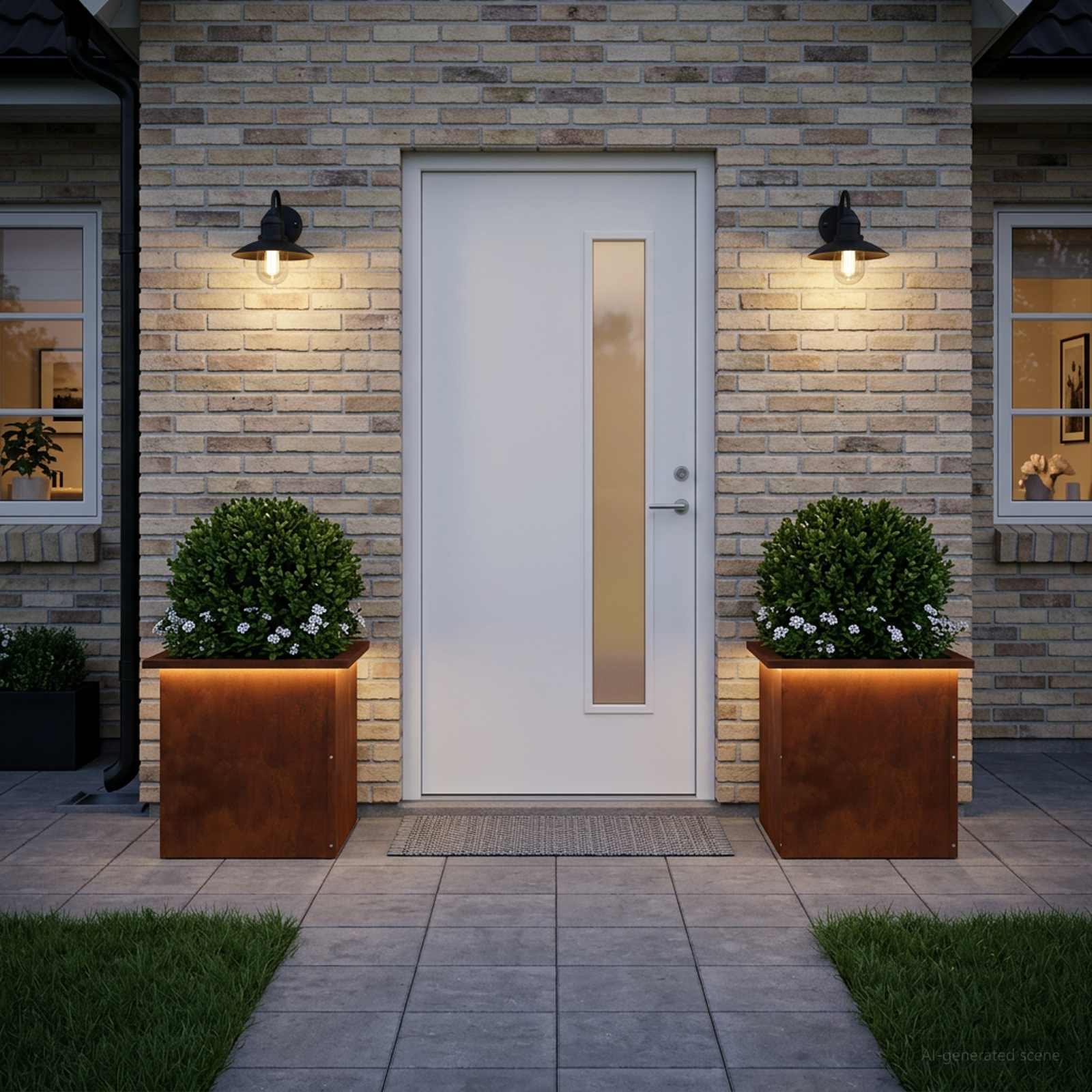 LED-valgustusega lillekast 2 tk Rooste 40 x 40 x 40 cm