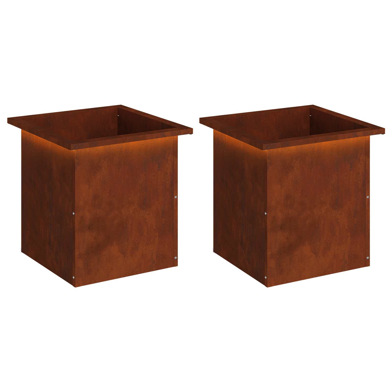 LED-valgustusega lillekast 2 tk Rooste 40 x 40 x 40 cm