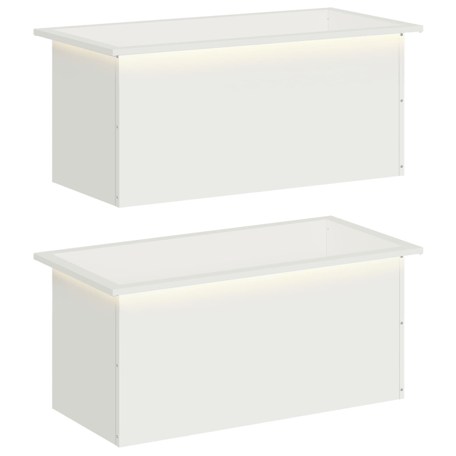 LED-valgustusega lillekast 2 tk Valge 40 x 80 x 40 cm Teras