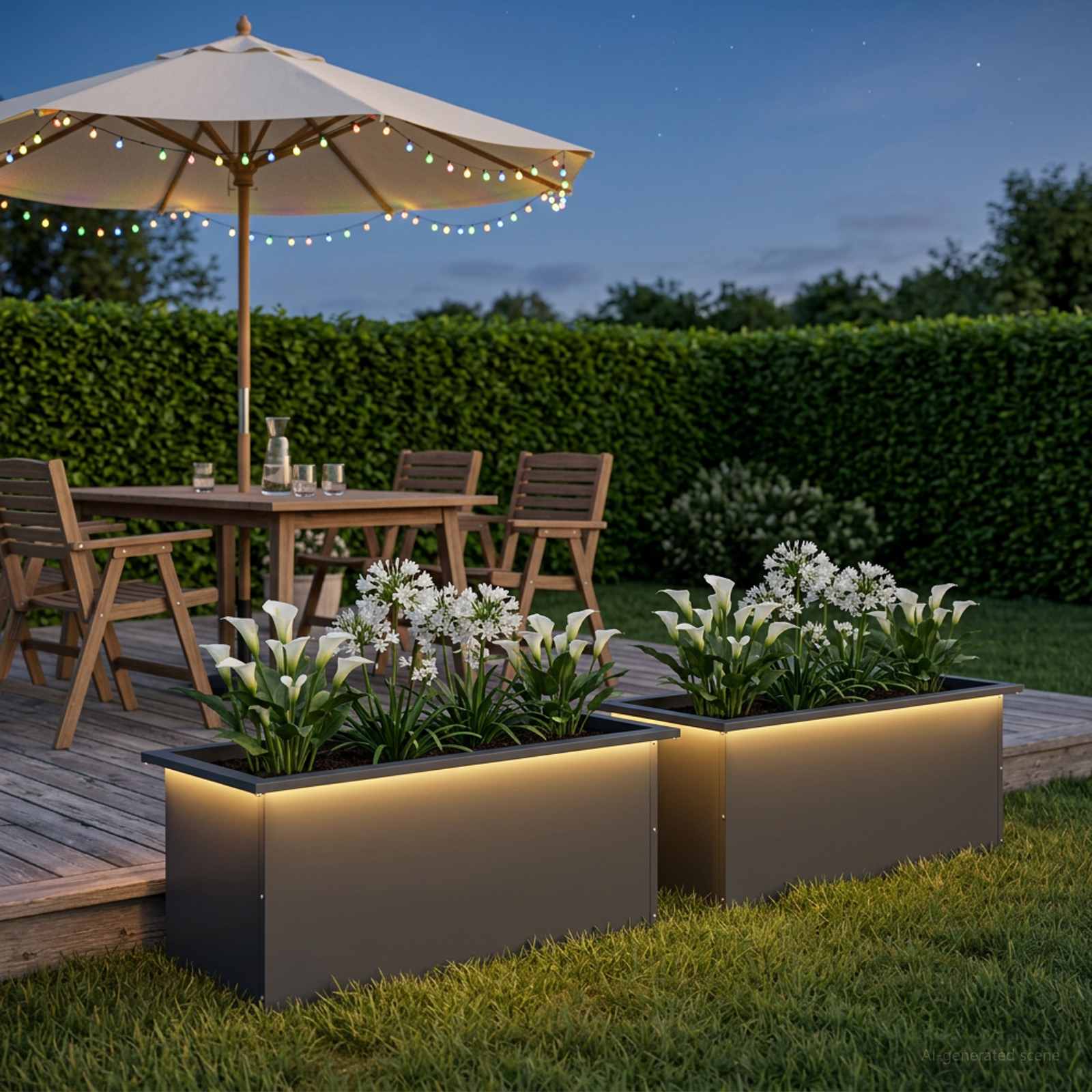 LED-valgustusega lillekast 2 tk Antriit 40 x 80 x 40 cm Teras