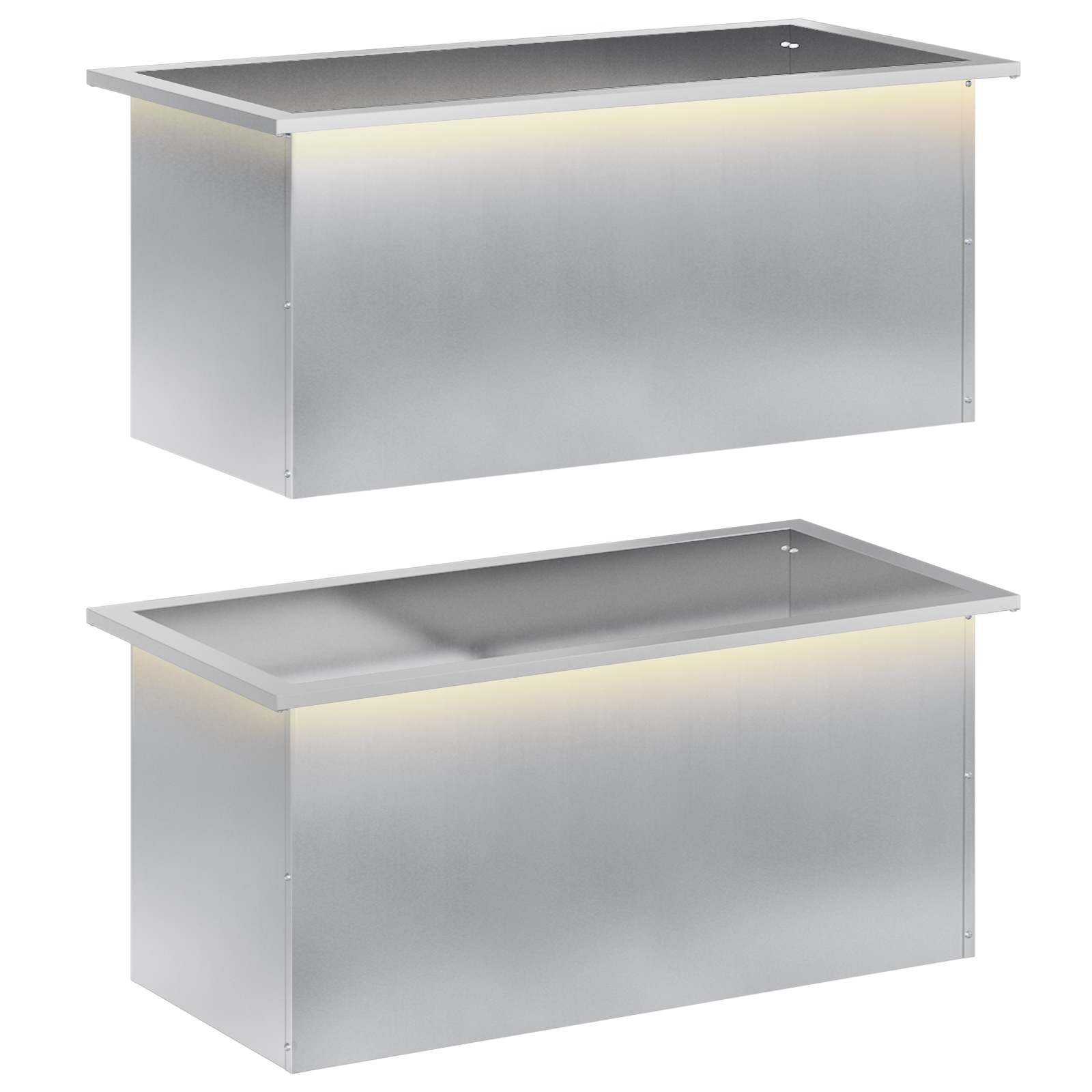 LED-valgustusega lillekast 2 tk Hõbedane 40 x 80 x 40 cm