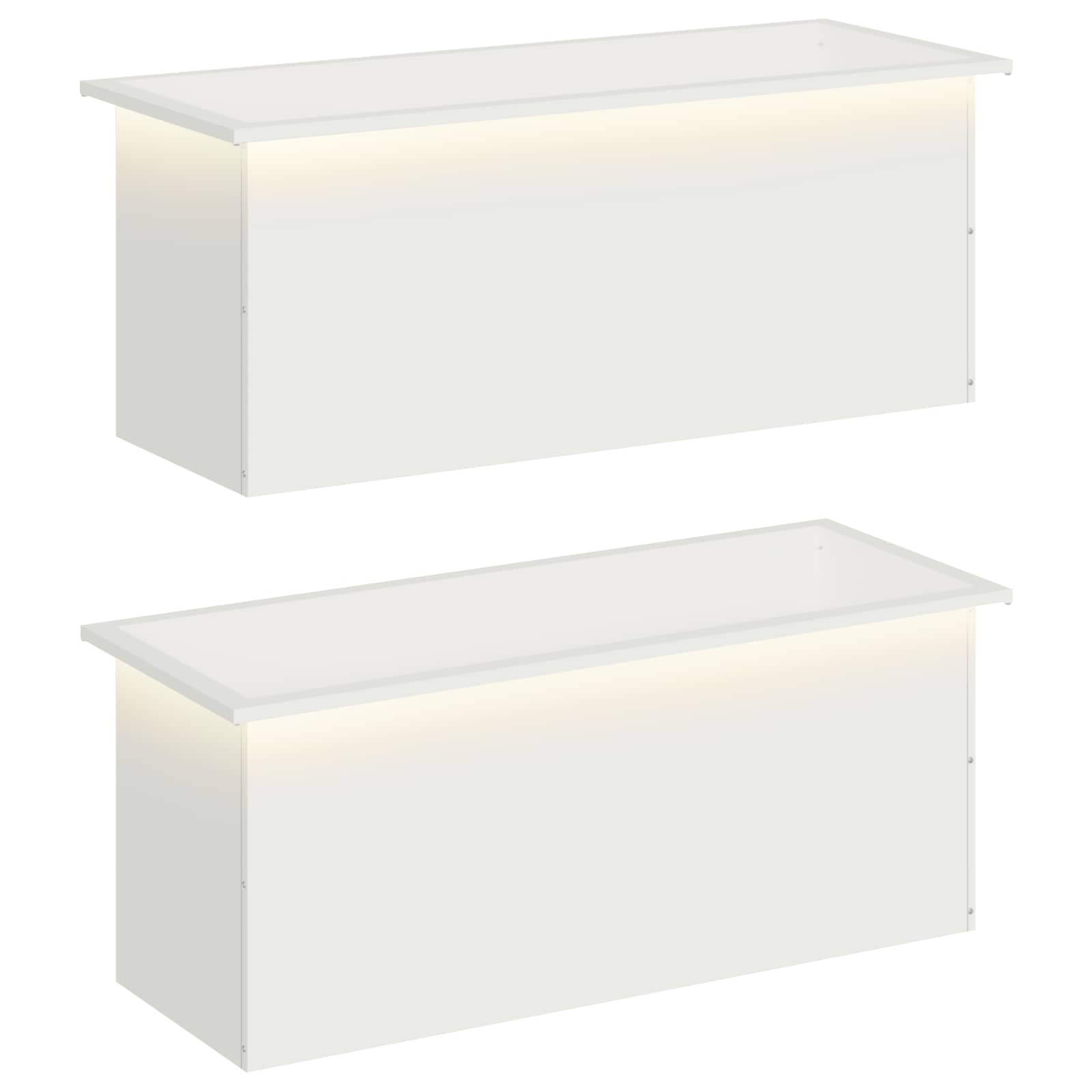 LED-valgustusega lillekast 2 tk Valge 40 x 100 x 40 cm Teras