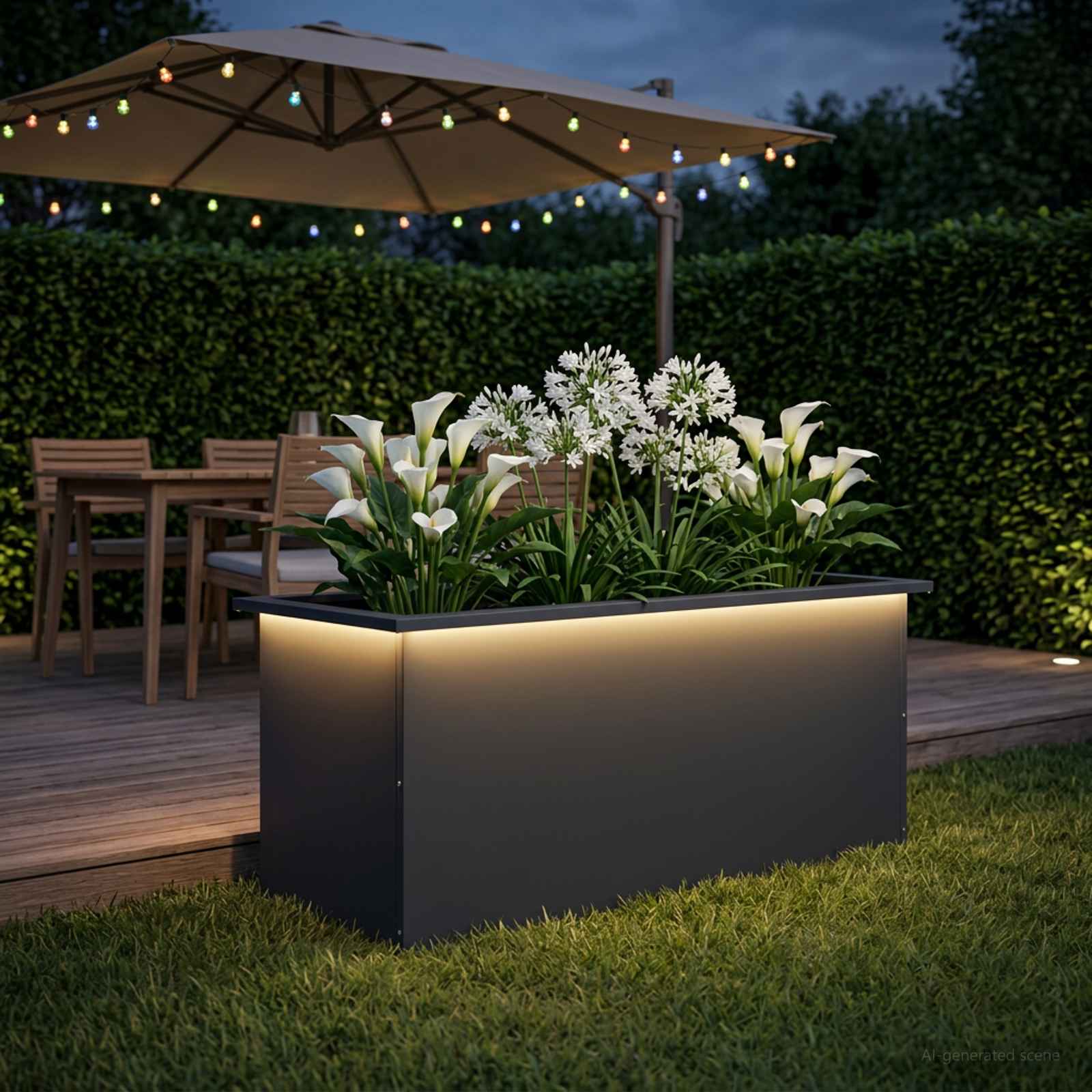 LED-valgustusega lillekast Antriit 40 x 100 x 40 cm Teras