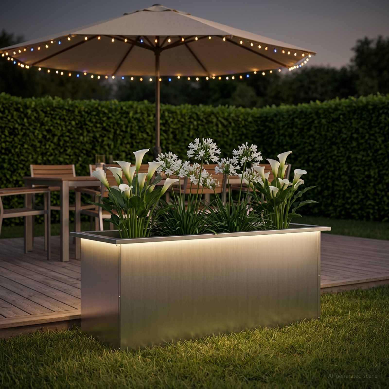 LED-valgustusega lillekast Hõbedane 40 x 100 x 40 cm