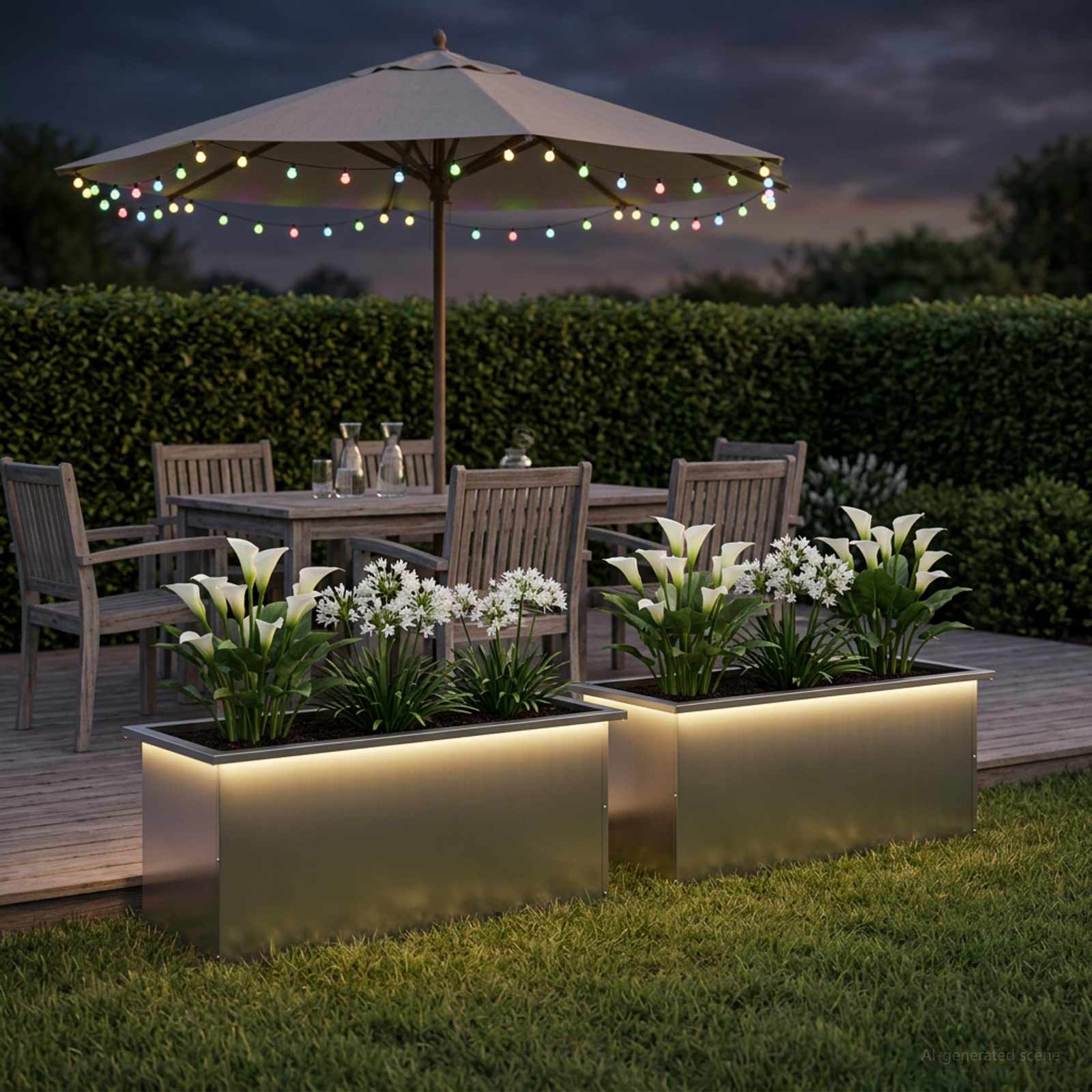 LED-valgustusega lillekast 2 tk Hõbedane 40 x 100 x 40 cm