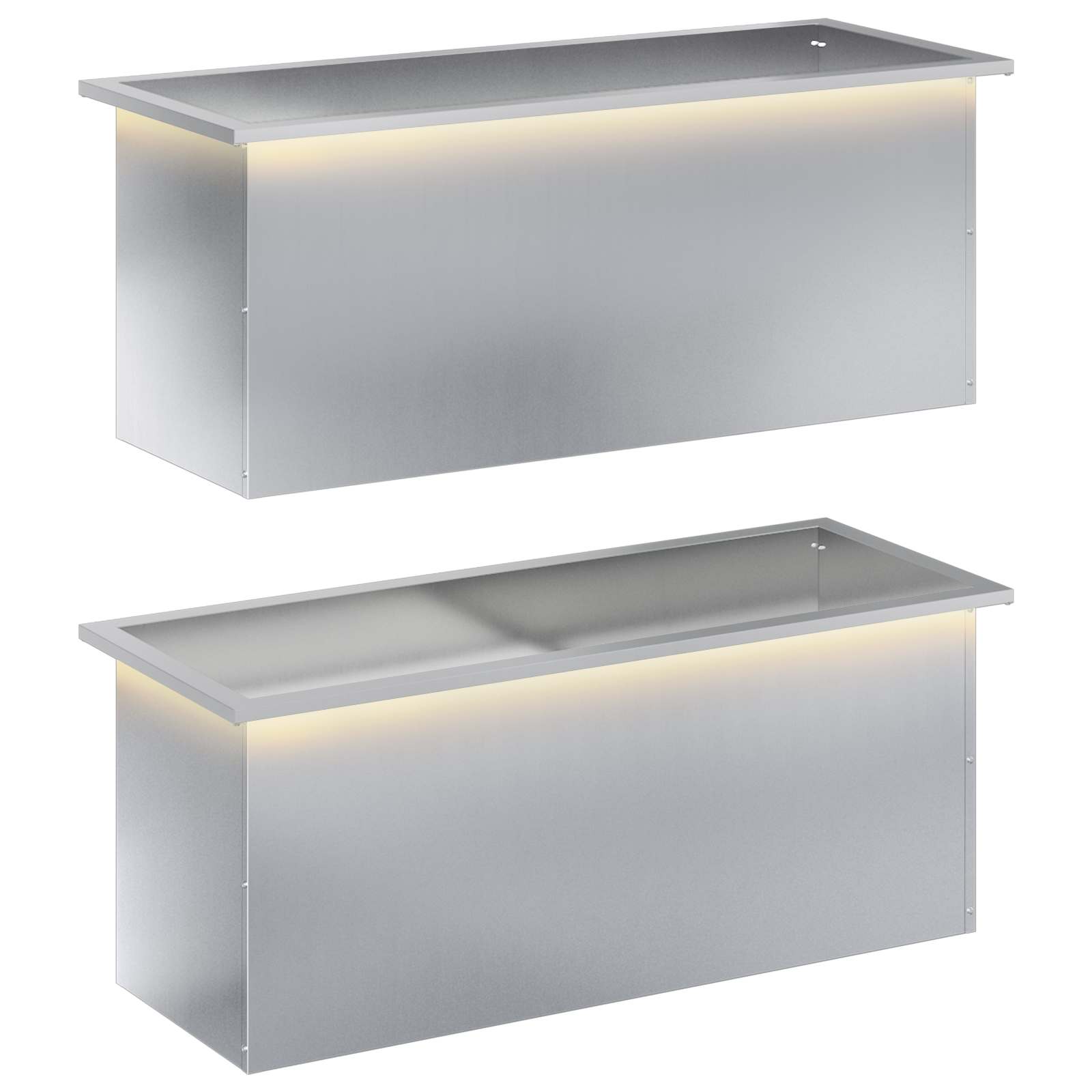 LED-valgustusega lillekast 2 tk Hõbedane 40 x 100 x 40 cm