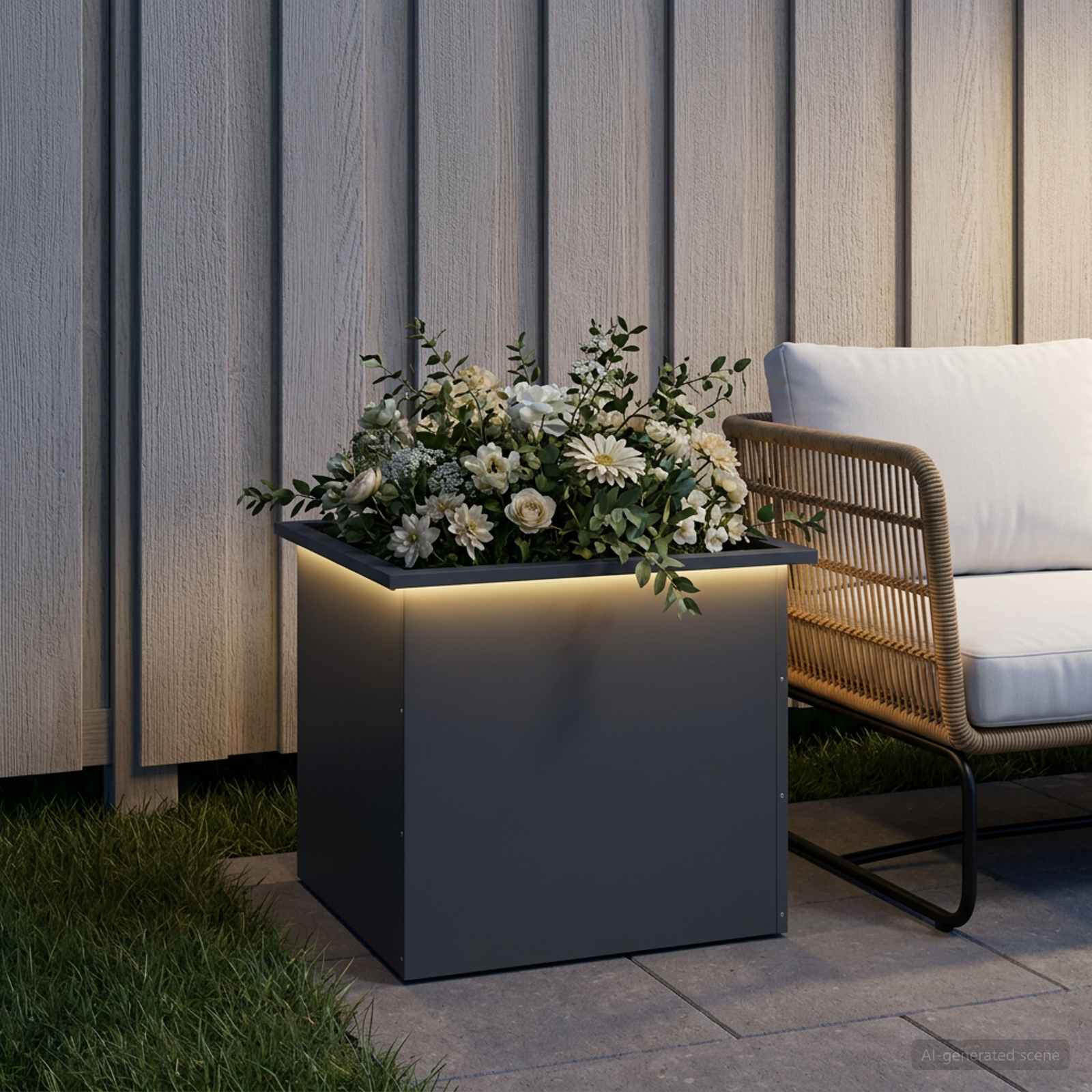 LED-valgustusega lillekast Antriit 50 x 60 x 48 cm Teras