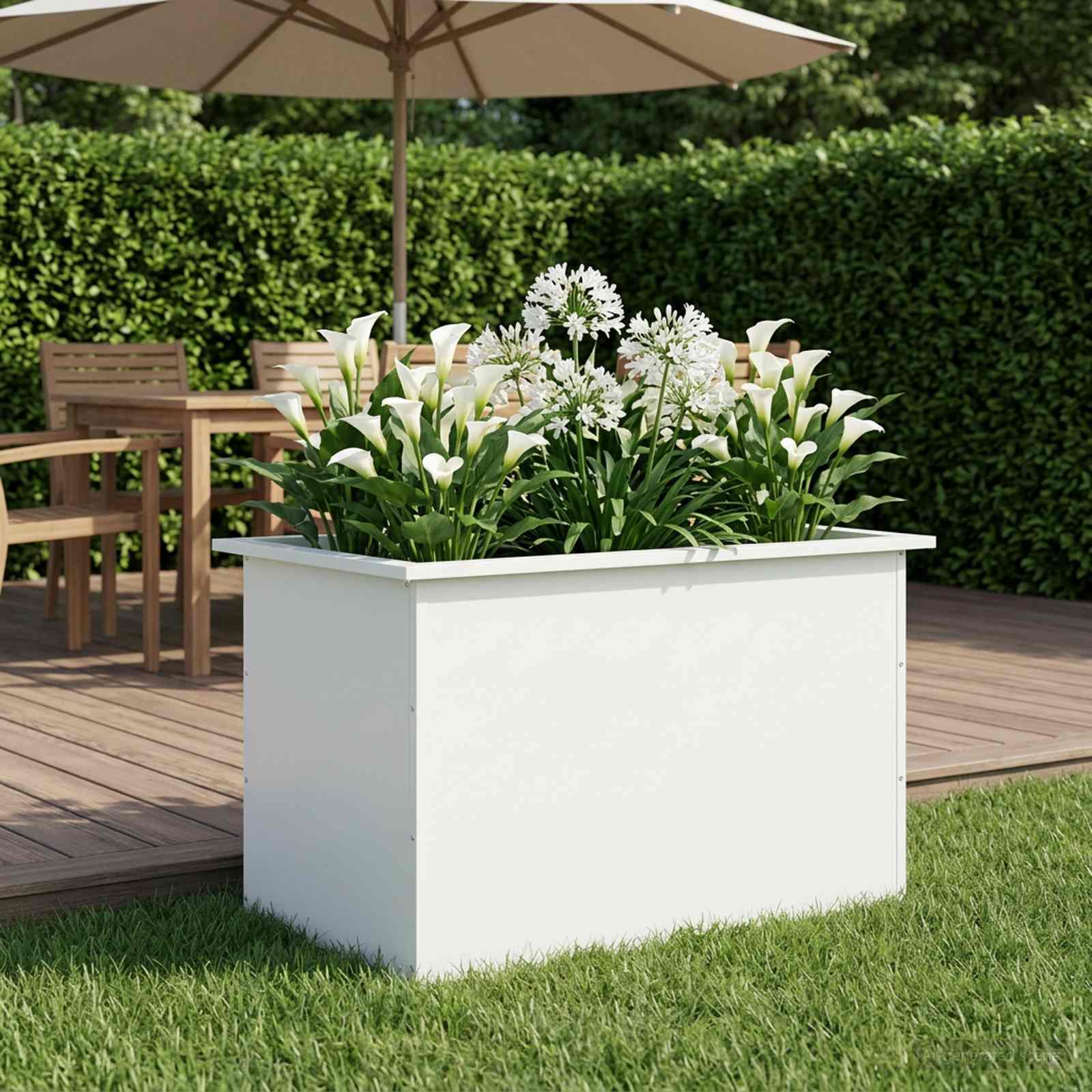 LED-valgustusega lillekast Valge 50 x 80 x 48 cm Teras
