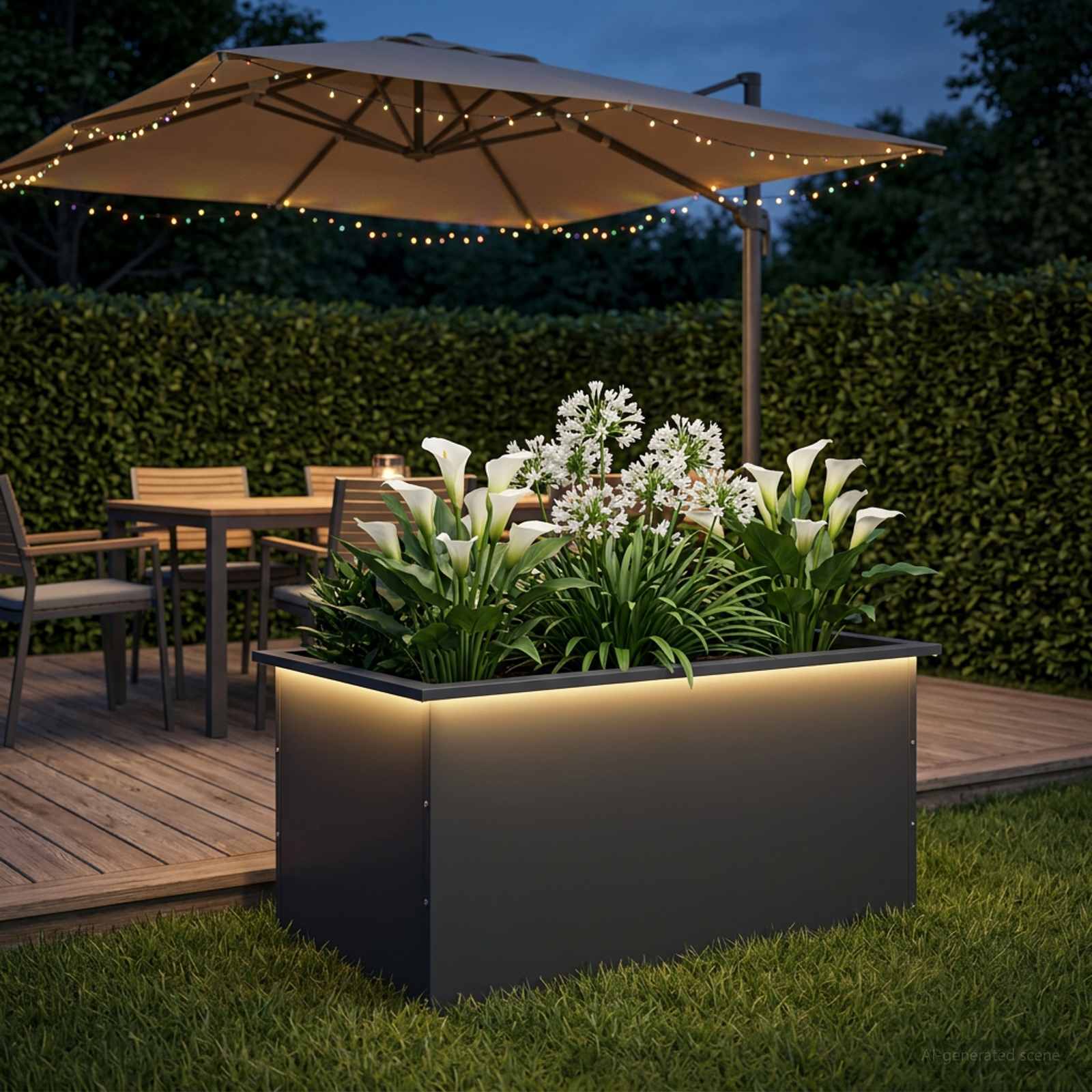LED-valgustusega lillekast Antriit 50 x 80 x 48 cm Teras