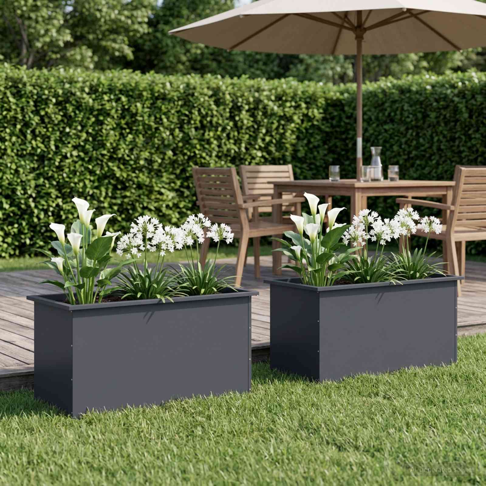 LED-valgustusega lillekast 2 tk Antriit 50 x 100 x 48 cm Teras