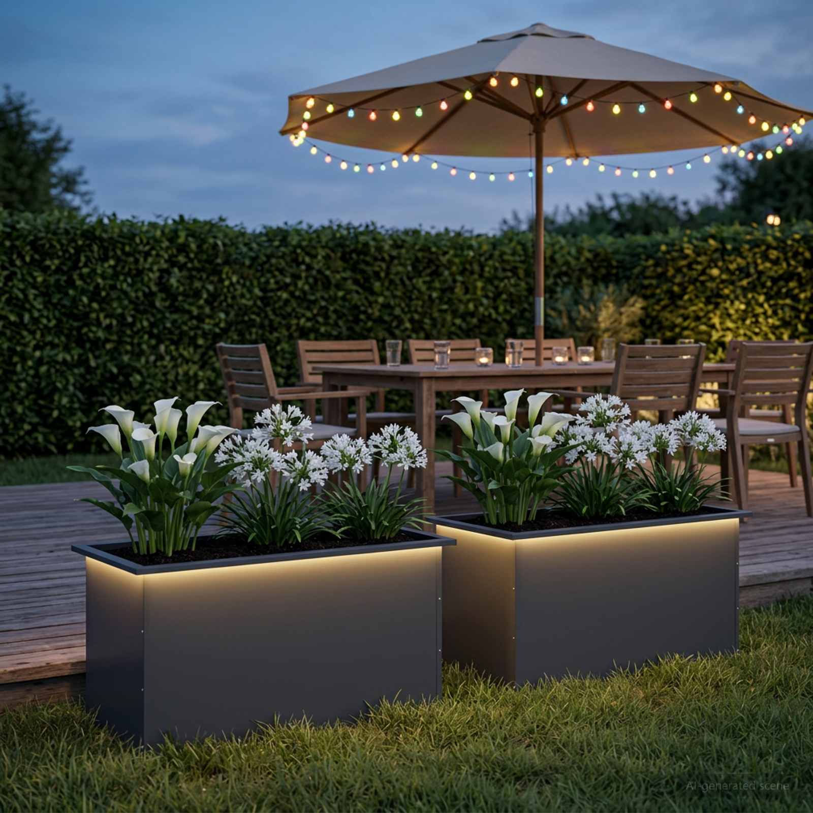 LED-valgustusega lillekast 2 tk Antriit 50 x 100 x 48 cm Teras