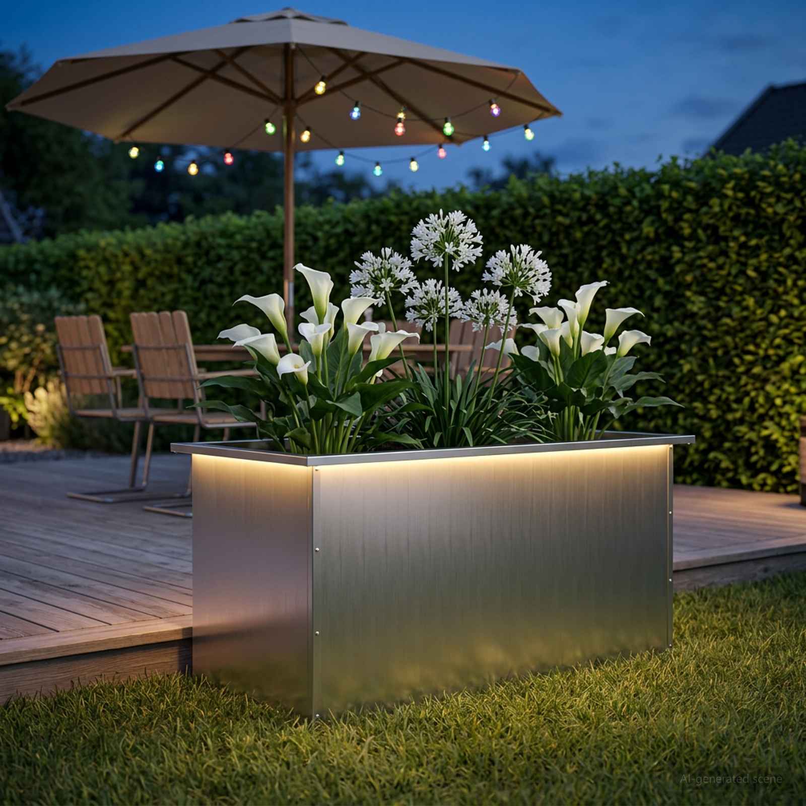 LED-valgustusega lillekast Hõbedane 50 x 100 x 48 cm