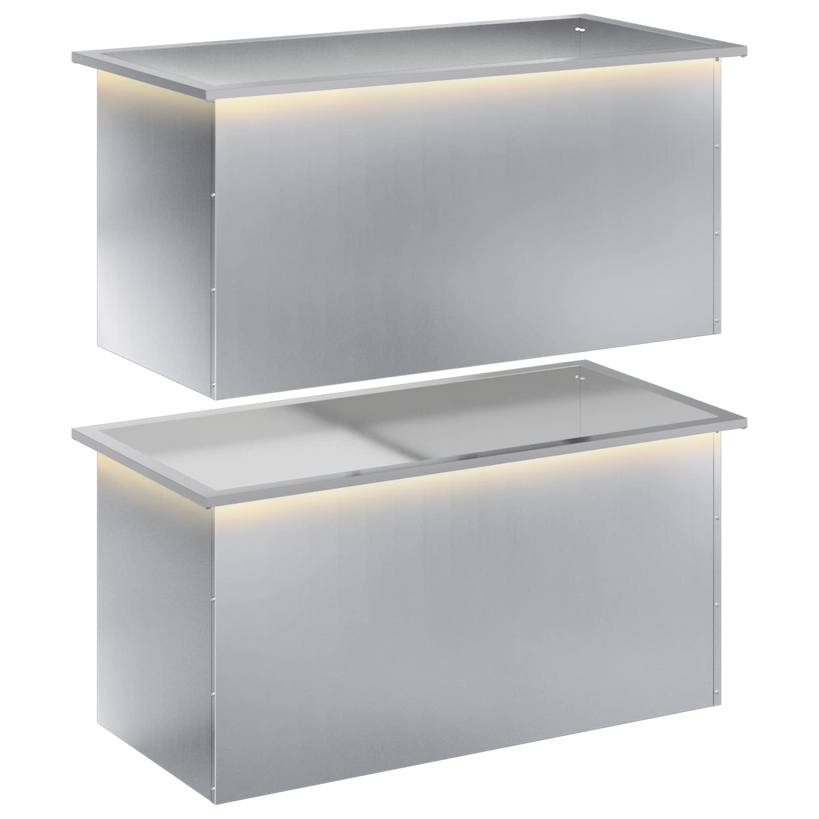 LED-valgustusega lillekast 2 tk Hõbedane 50 x 100 x 48 cm