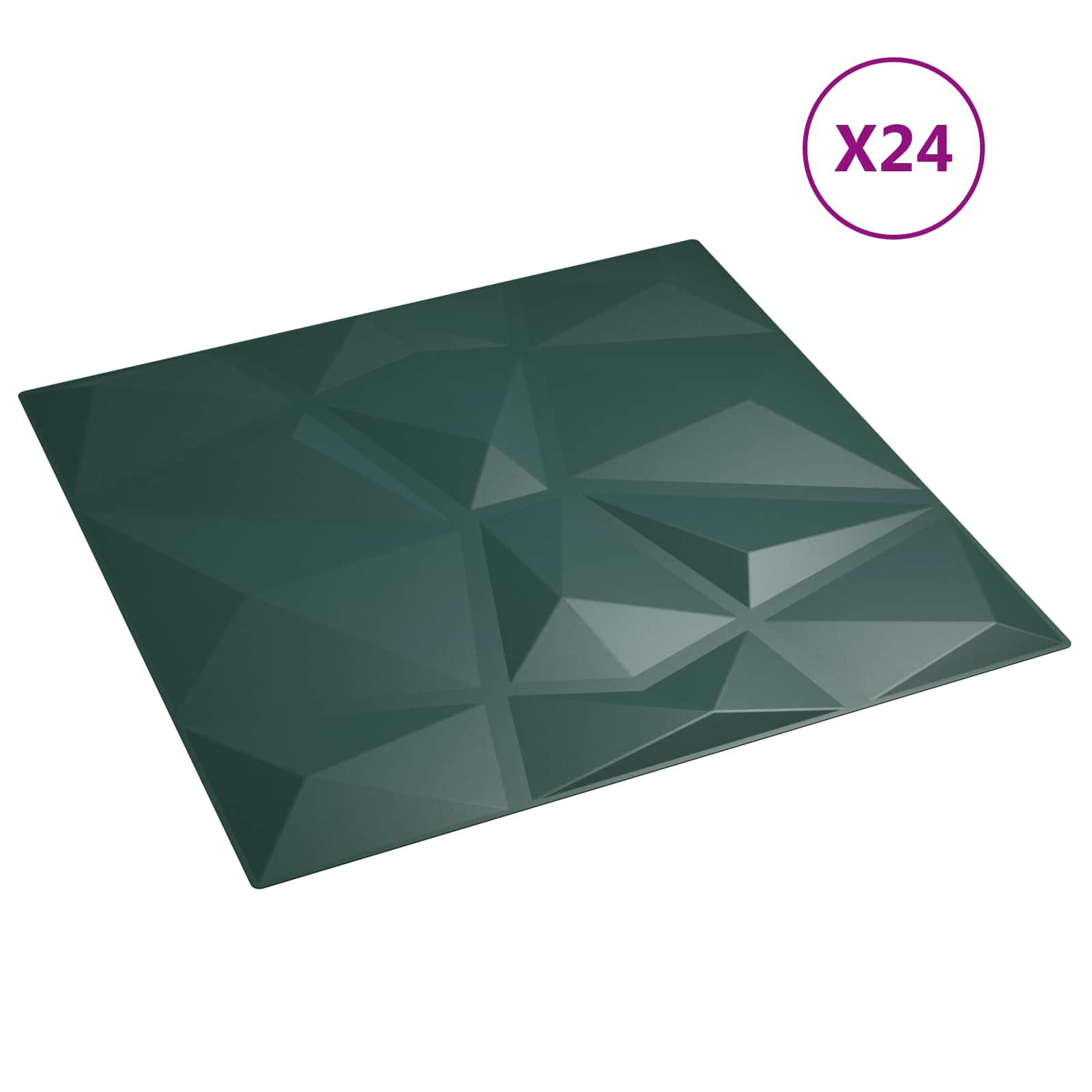 Seinapaneelid 24 tk 50 x 50 cm Roheline XPS Vaht