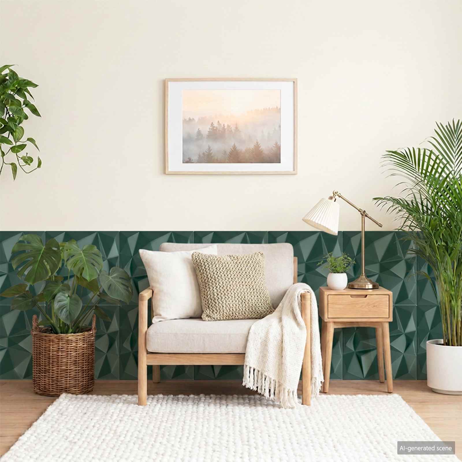 Seinapaneelid 12 tk 50 x 50 cm Dakhi Roheline XPS Vaht
