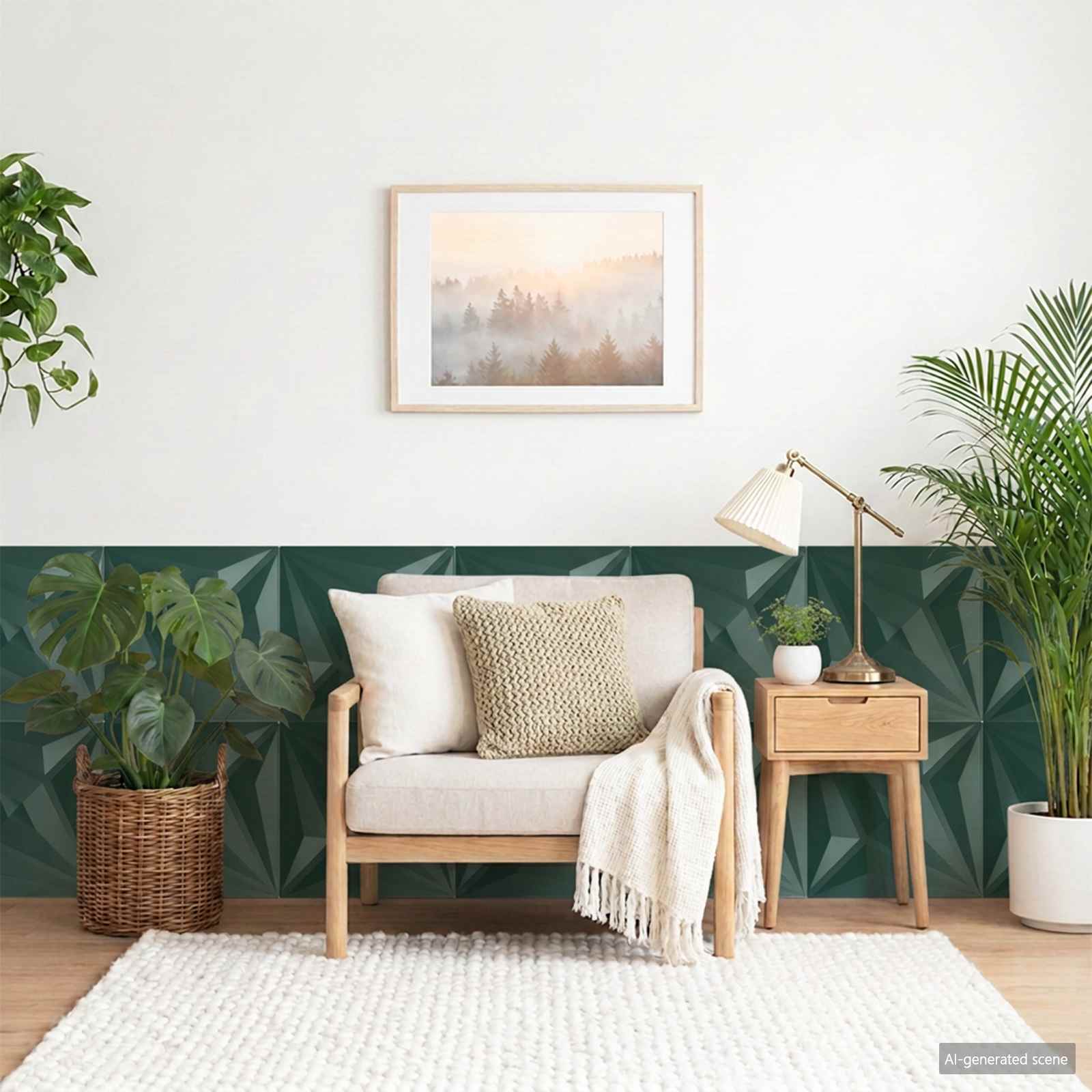 Seinapaneelid 24 tk 50 x 50 cm Staar Roheline XPS Vaht