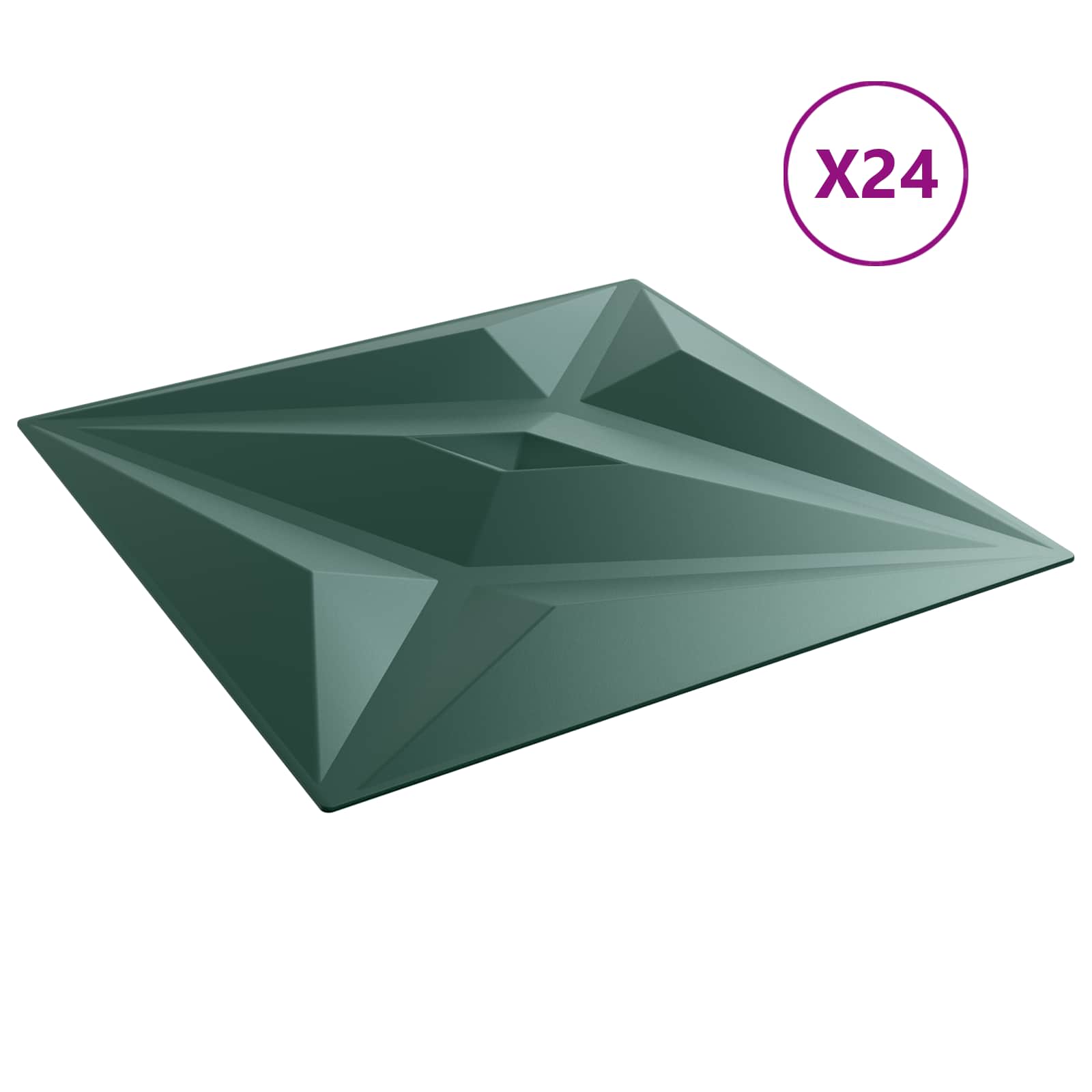Seinapaneelid 24 tk 50 x 50 cm Staar Roheline XPS Vaht