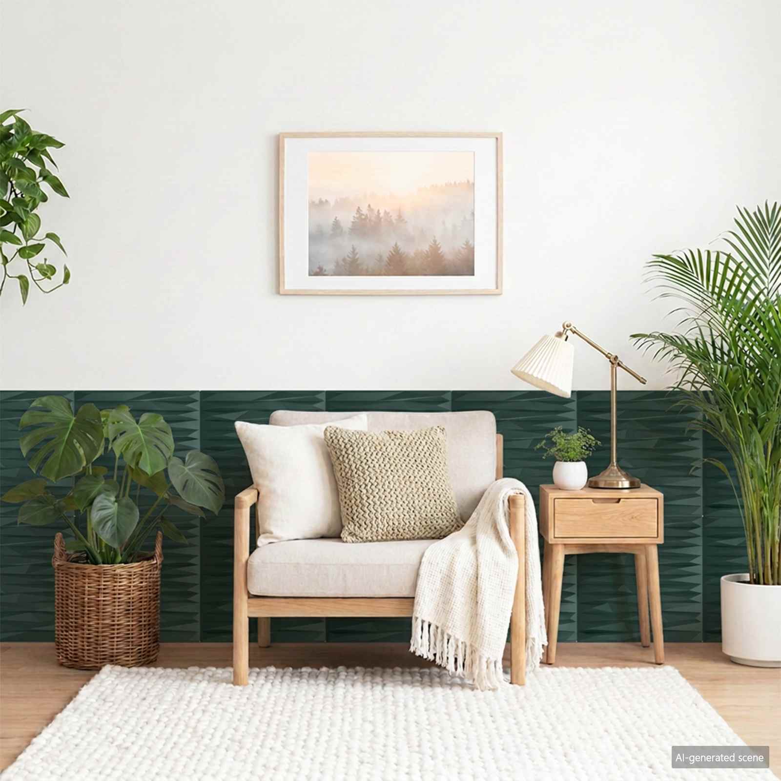 Seinapaneelid 24 tk 50 x 50 cm Kivi Roheline XPS Vaht