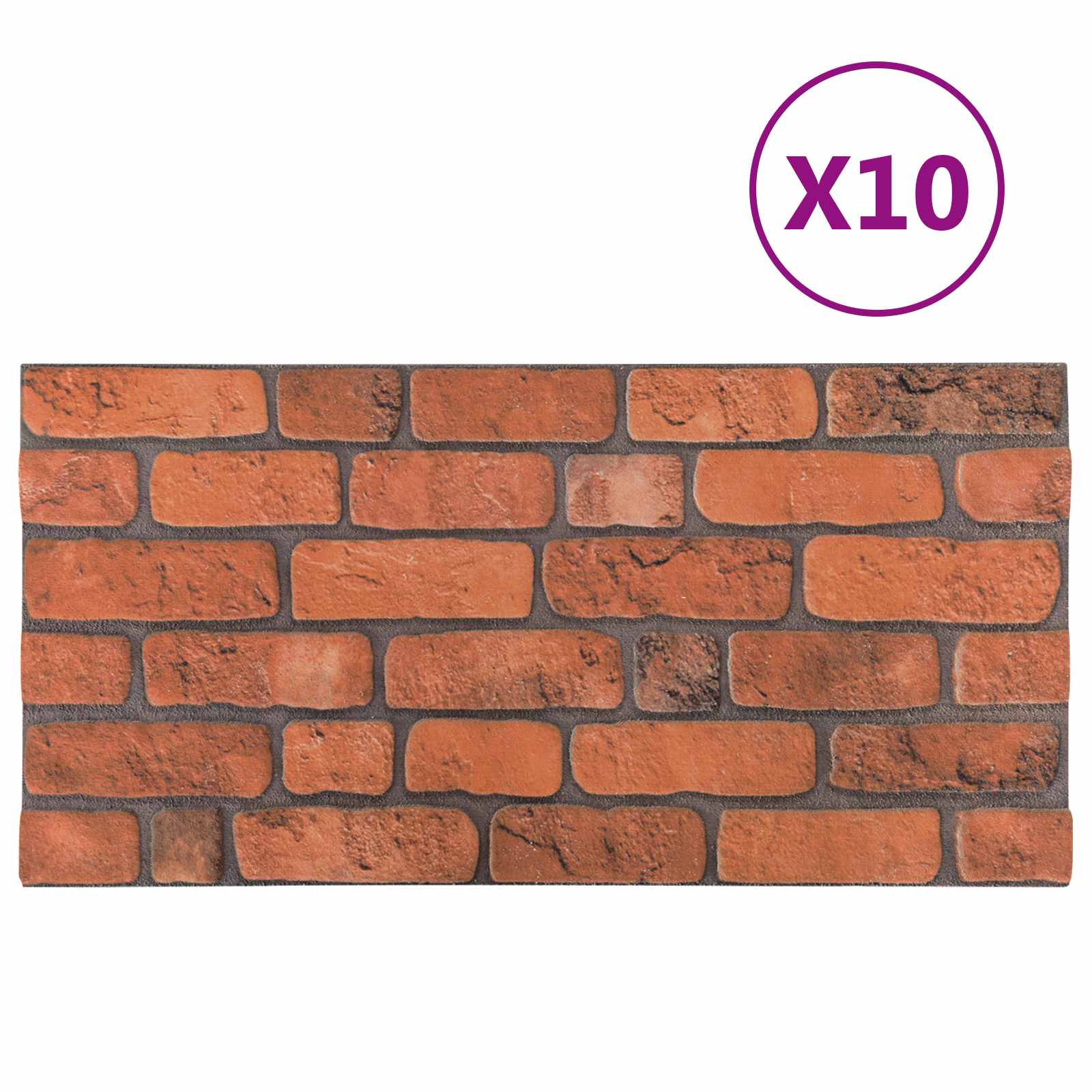 Seinapaneelid 10 tk 100 x 50 cm Terrakota EPS vaht