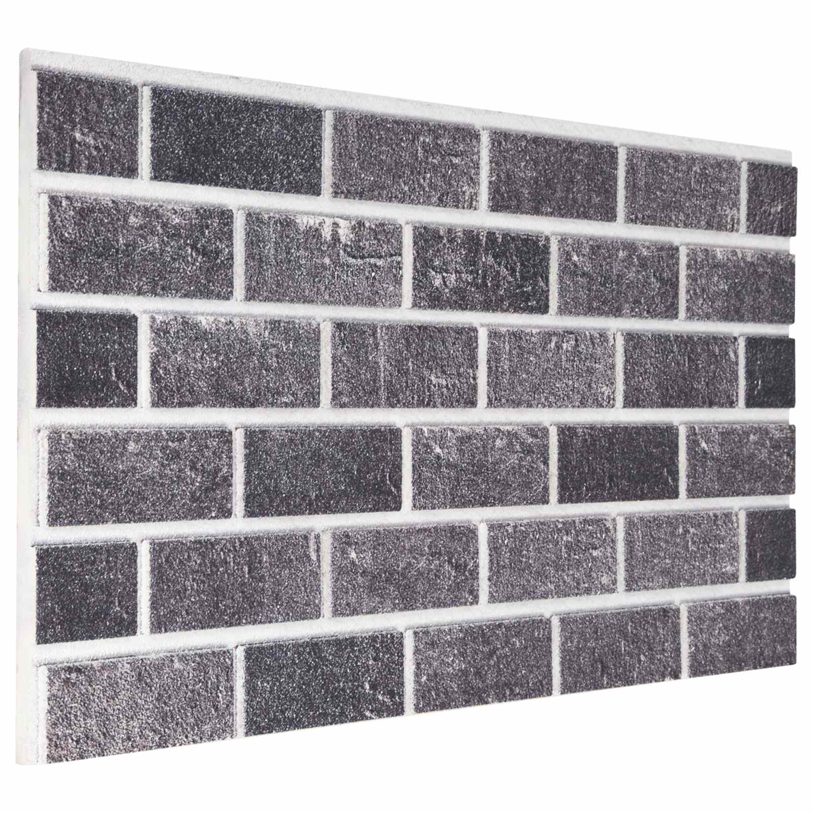 Seinapaneelid 10 tk 100 x 50 cm Must ja Hall EPS vaht