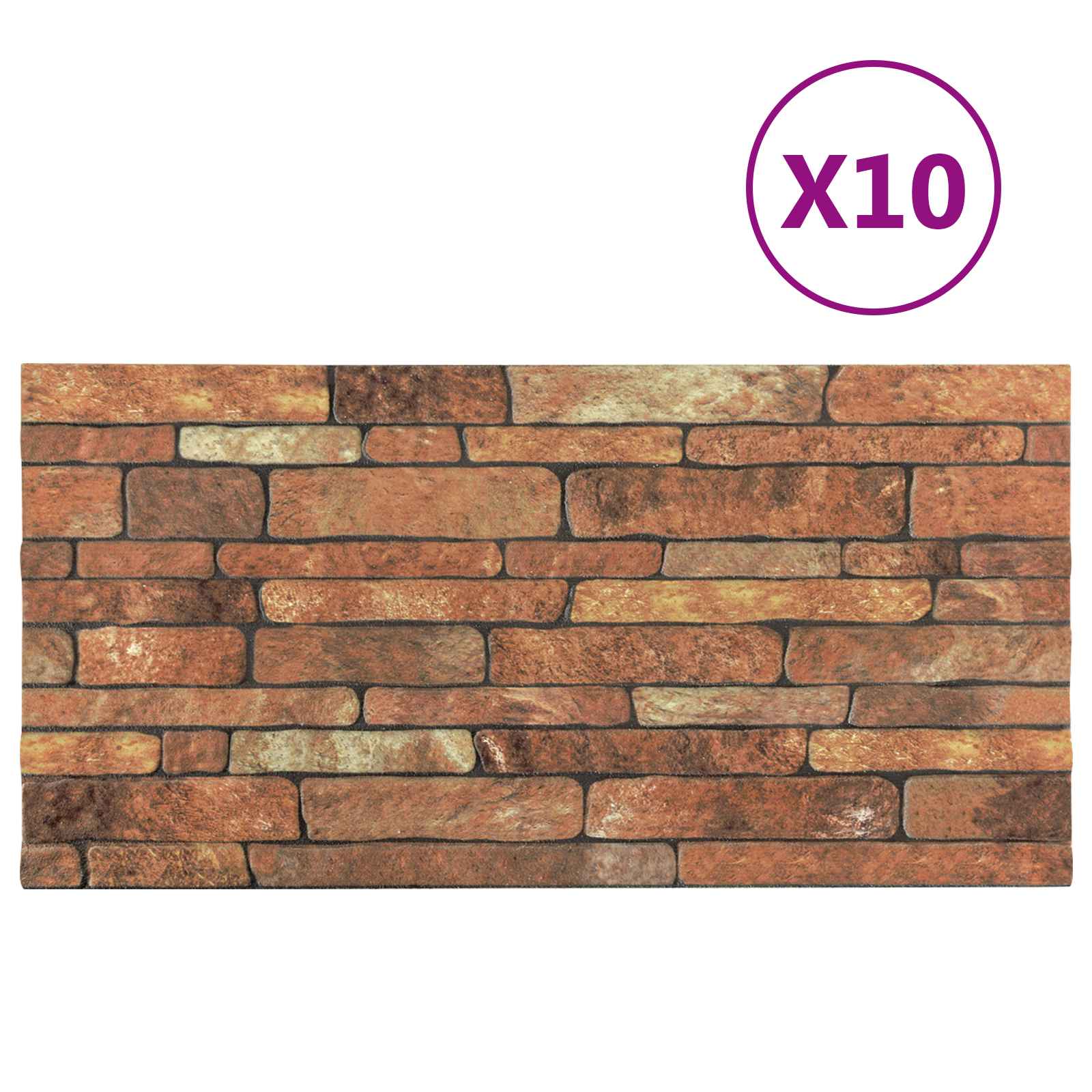 Seinapaneelid 10 tk 100 x 50 cm Pruun ja valge EPS vaht