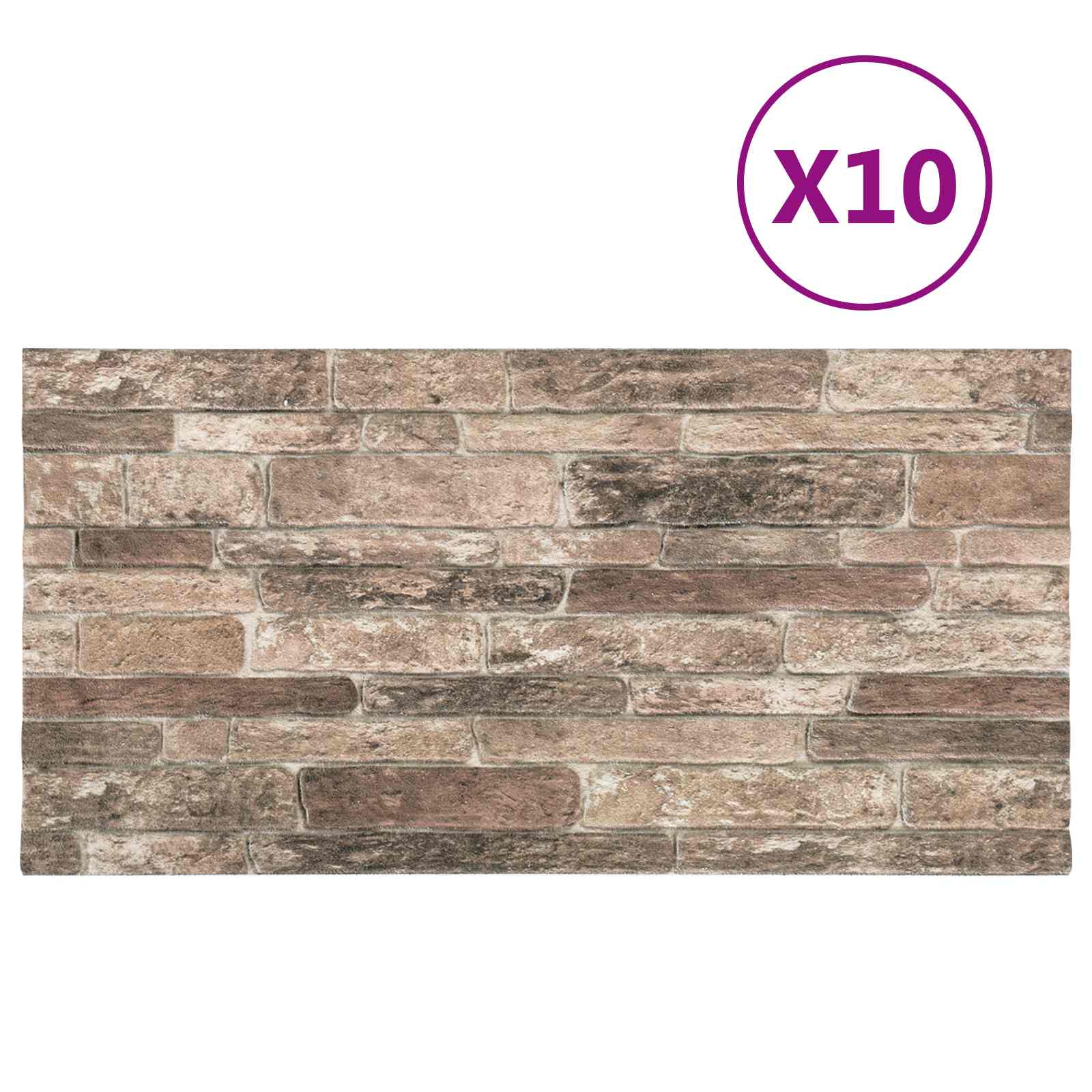 Seinapaneelid 10 tk 100 x 50 cm Mitmevärviline EPS vaht
