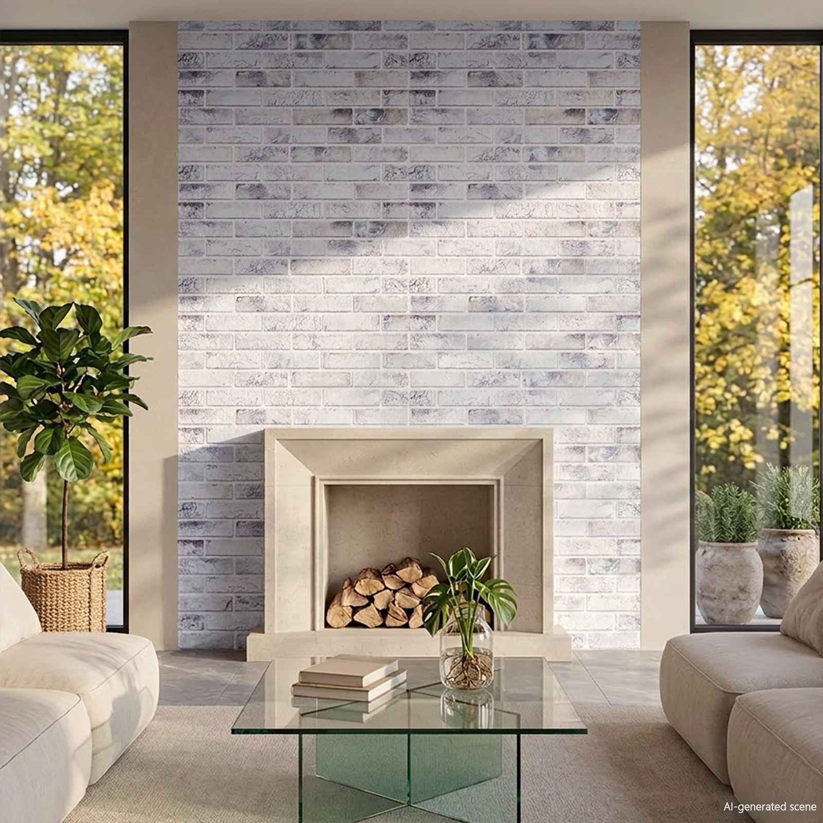 Seinapaneelid 10 tk 100 x 50 cm Helehall ja must EPS vaht