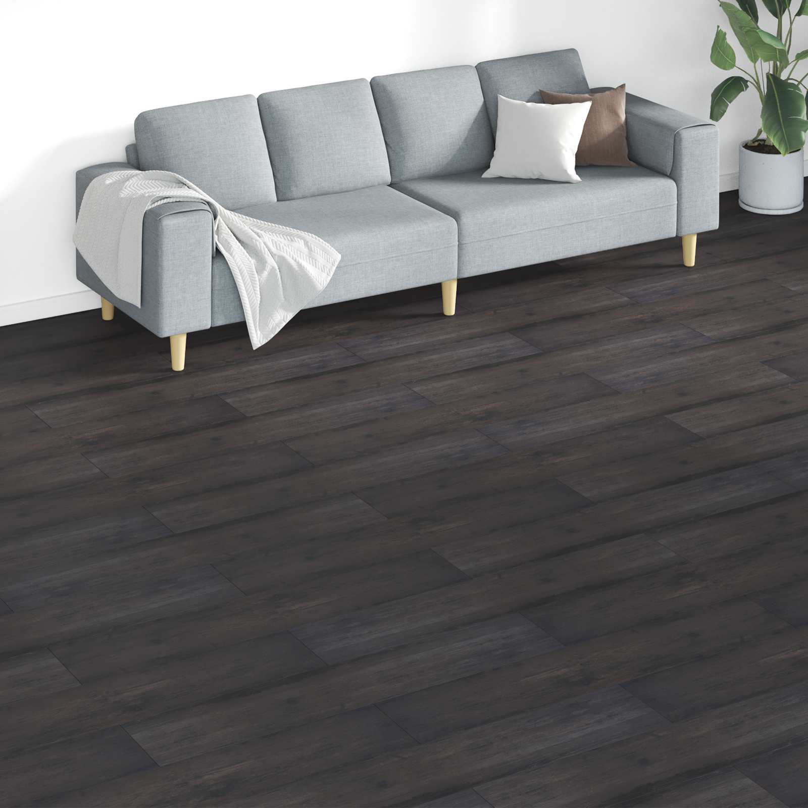 Põrandaplaadid Tamme tumehall 5,26 m² 18 tk PVC