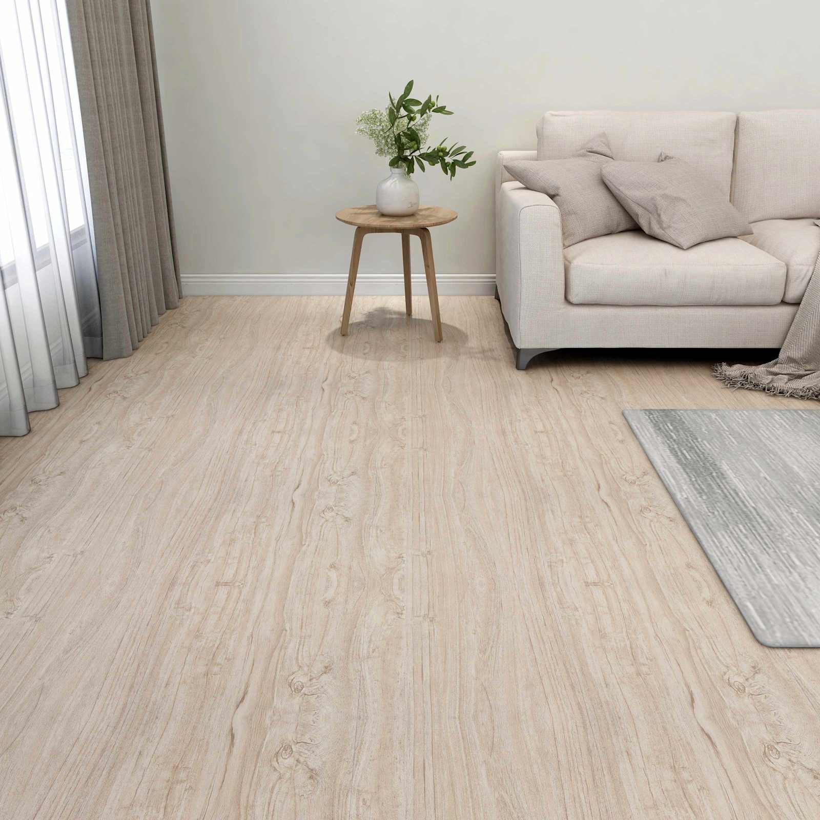 Põrandaplaadid Valge ja puiduvärv 5,11 m² 55 tk PVC