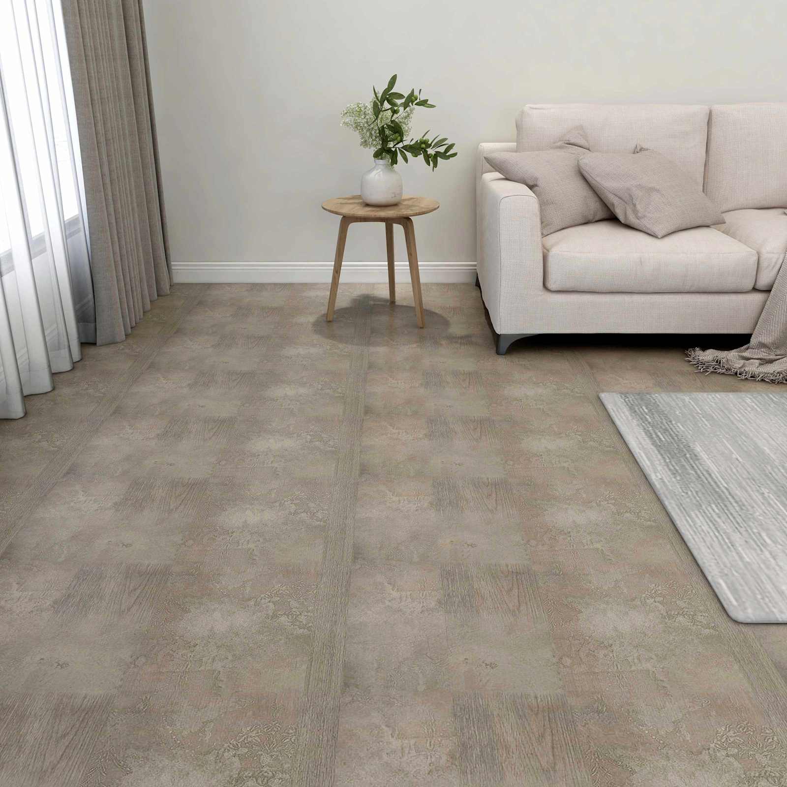 Põrandaplaadid Tumepruun ja Hall 5,11 m² 55 tk PVC