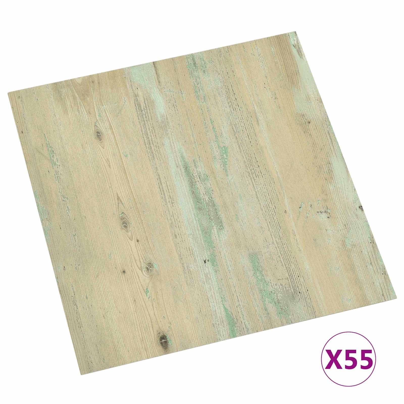 Põrandaplaadid Valge ja Helepruun 5,11 m² 55 tk PVC