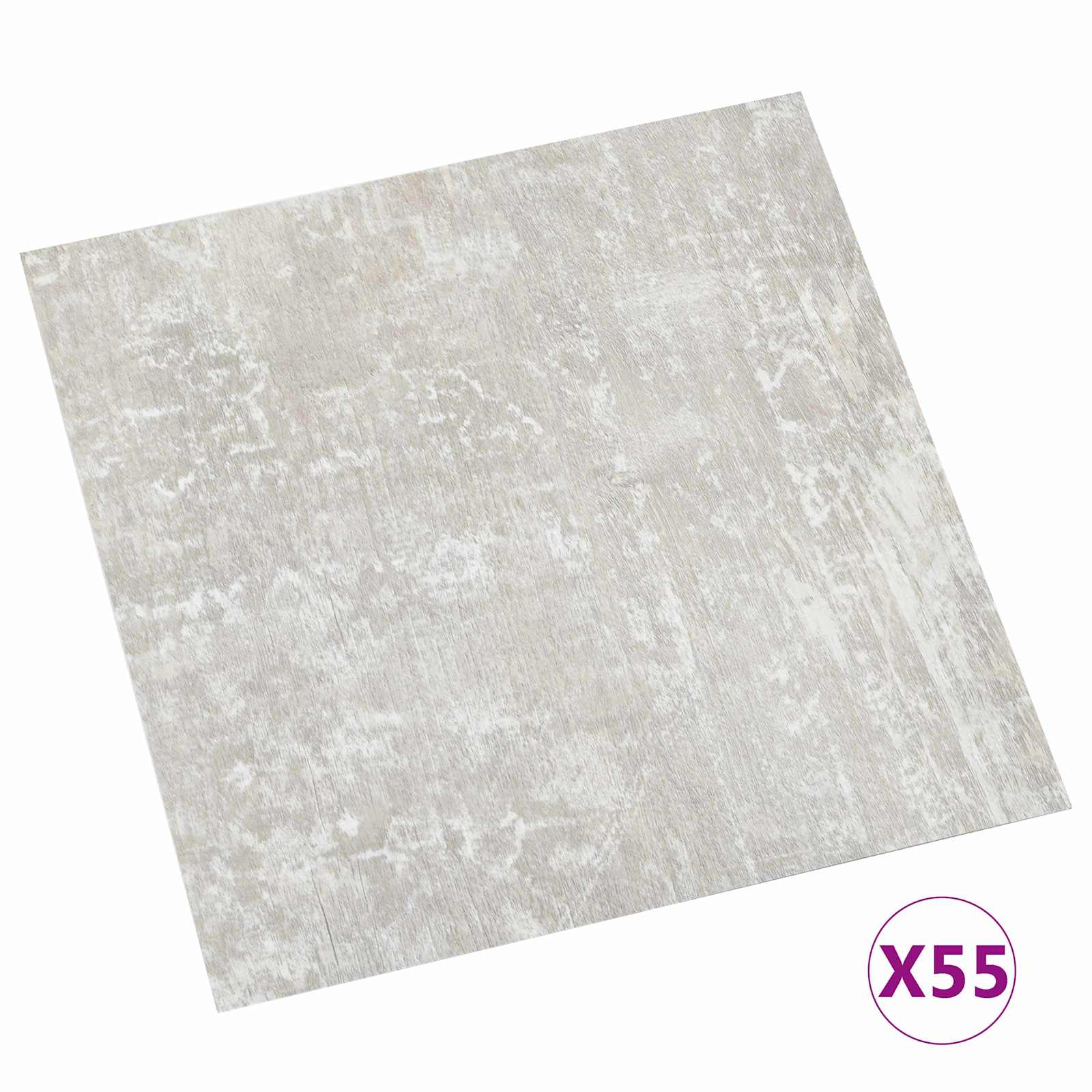 Põrandaplaadid Valge ja puit 5,11 m² 55 tk PVC