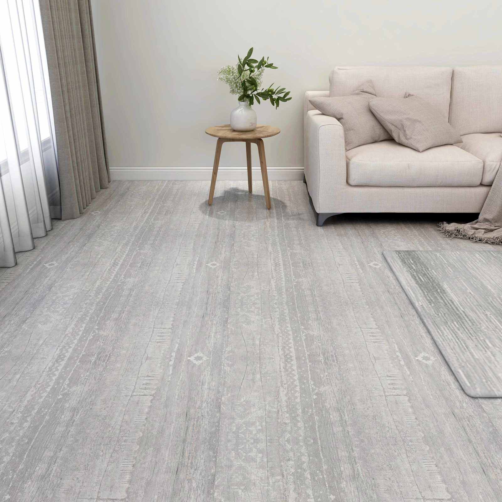 Põrandaplaadid Helehall ja valge 5,11 m² 55 tk PVC