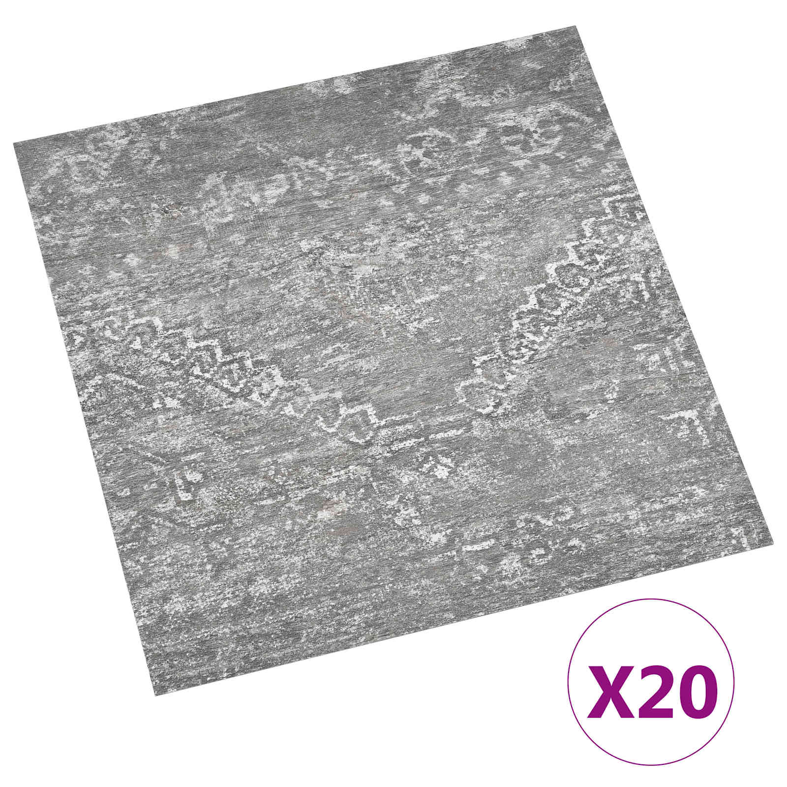 Isekinnevad Põrandaplaadid Betoonhall 30,5 x 30,5 cm 20 tk PVC