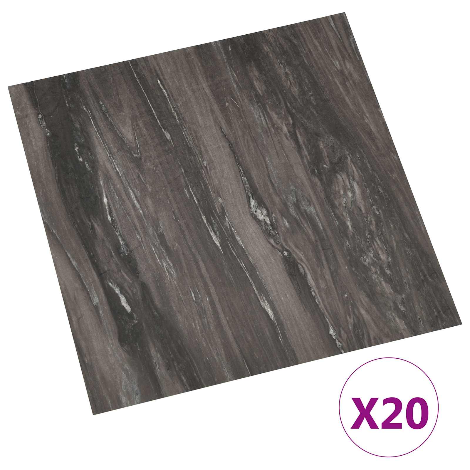 Isekinnevad Põrandaplaadid Tumehall 30,5 x 30,5 cm 20 tk PVC