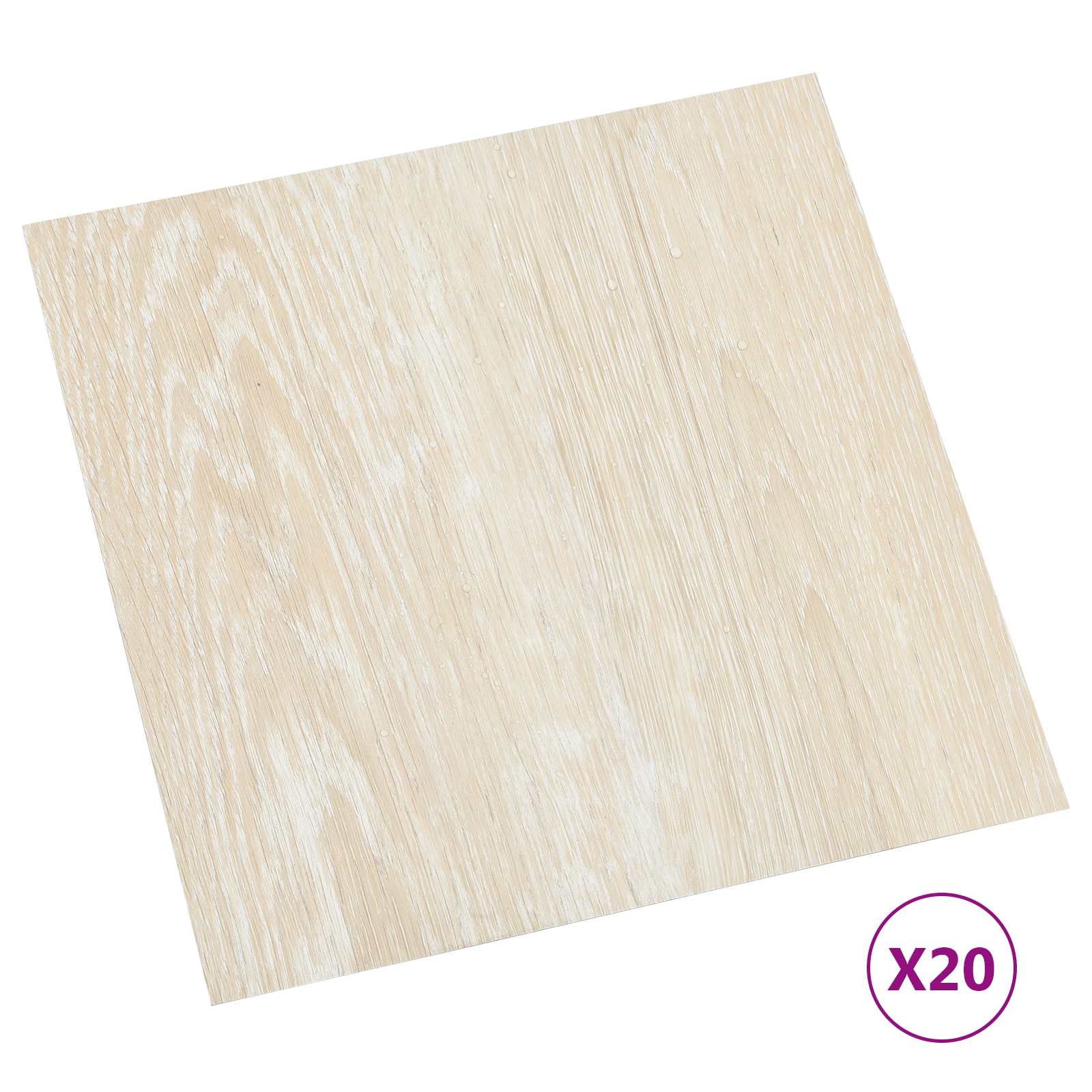 Isekinnevad Põrandaplaadid Valge ja Beez 30,5 x 30,5 cm 20 tk