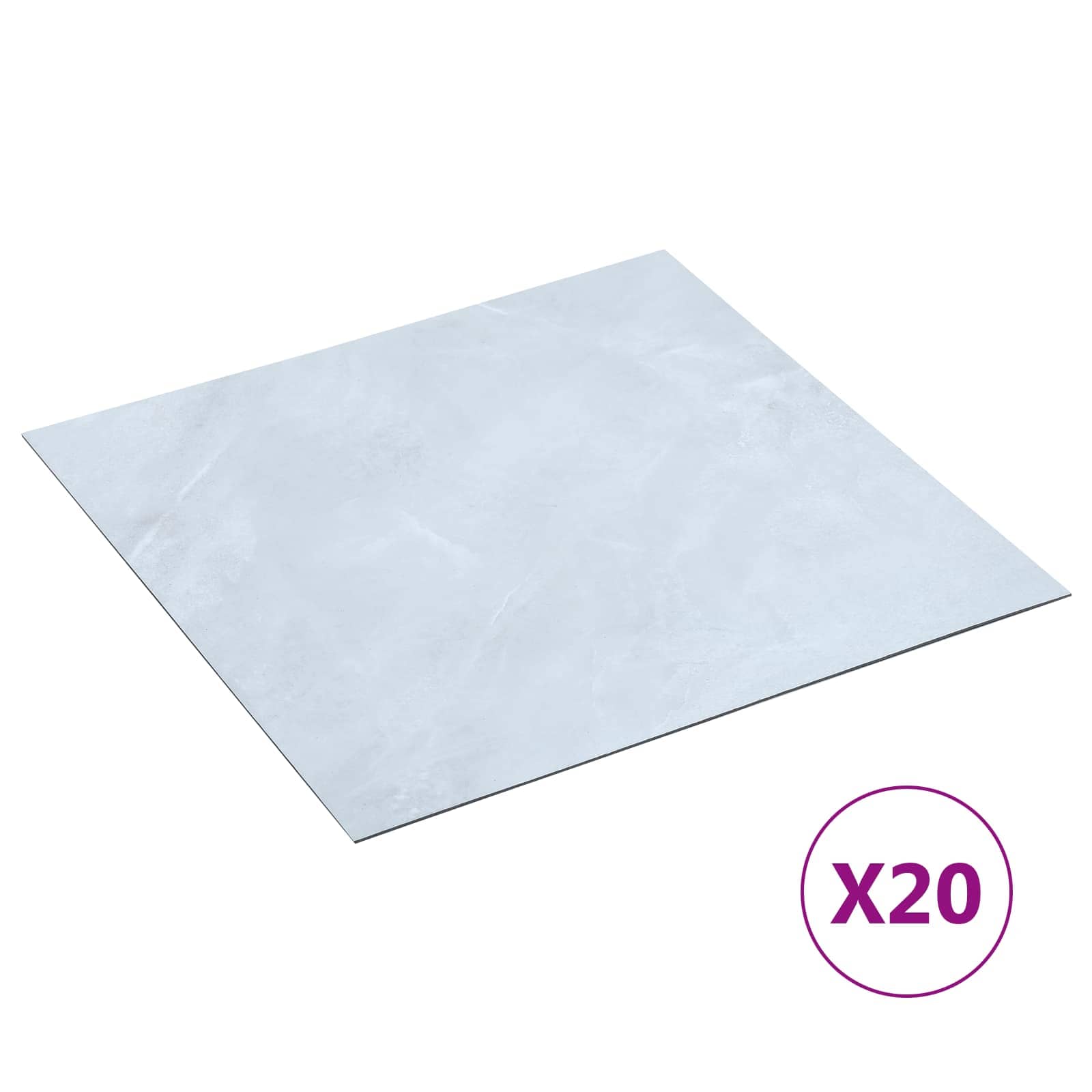 Isekinnevad Põrandaplaadid Valge Marmor 30,5 x 30,5 cm 20 tk