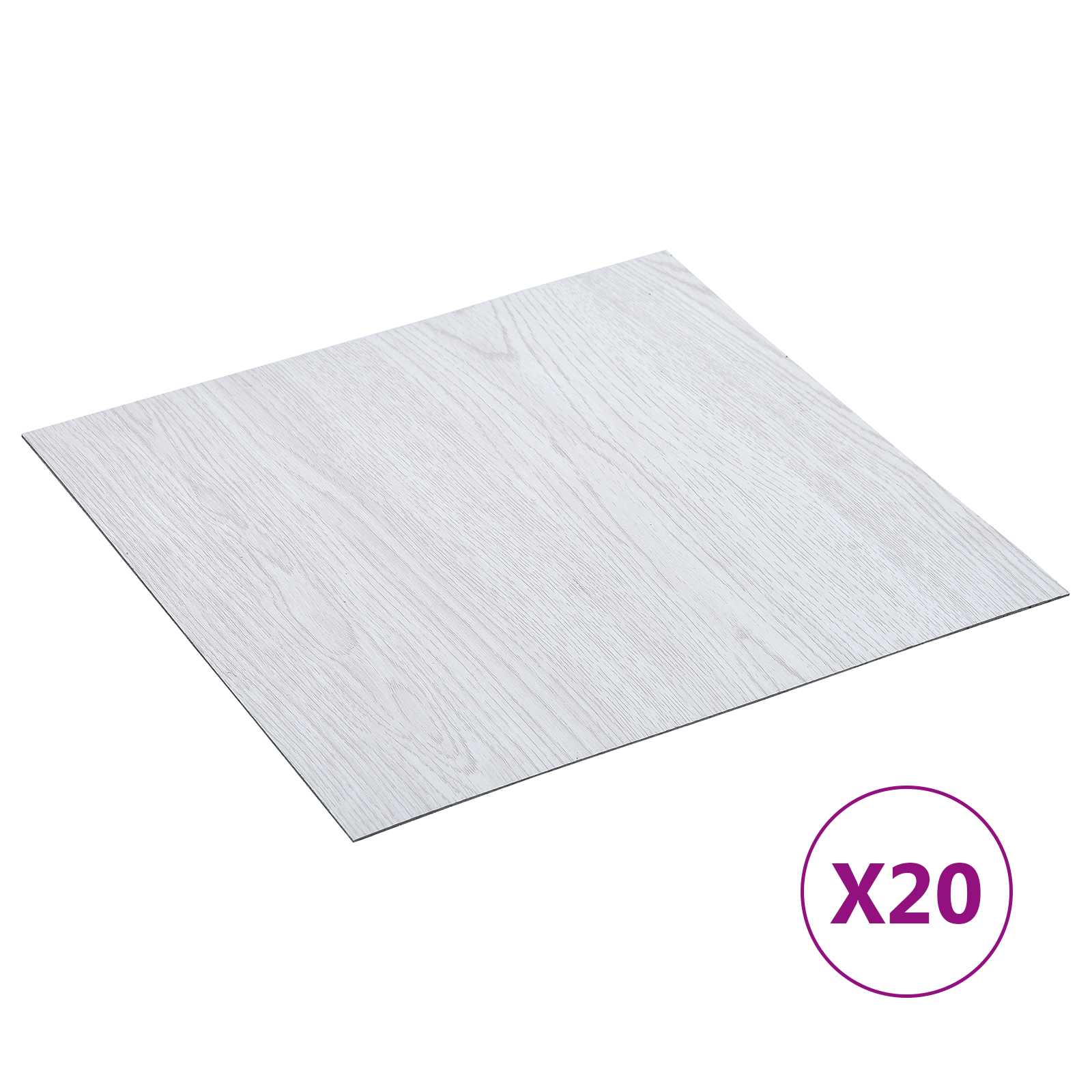 Isekinnevad Põrandaplaadid Valge 30,5 x 30,5 cm 20 tk PVC
