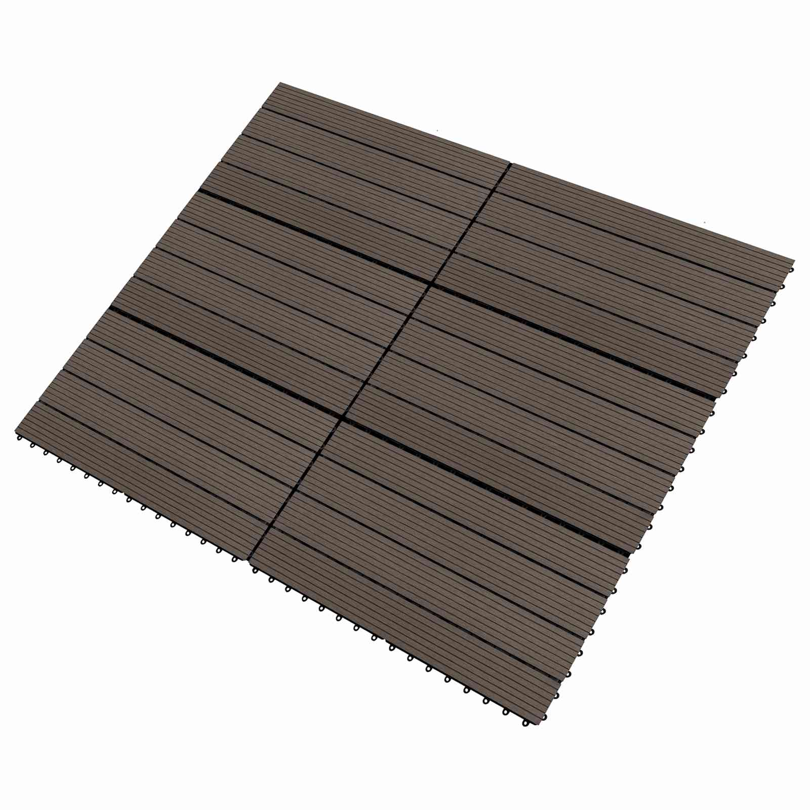 Terrassiplaat 6 tk Tume pruun 60 x 30 cm WPC