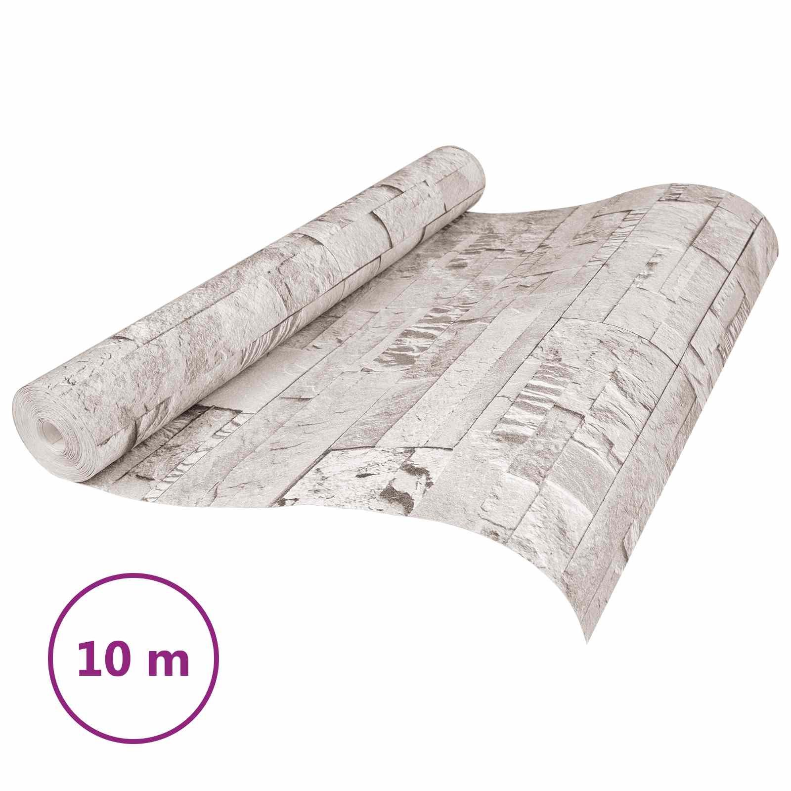 3D Kivi Tapeet Kreemjas 10 x 0,53 m Kootaud Kanga