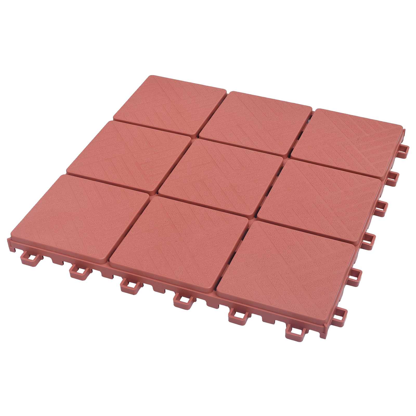 Terrassiplaat 10 tk Punane 30,5 x 30,5 x 2,2 cm Polüpropüleen