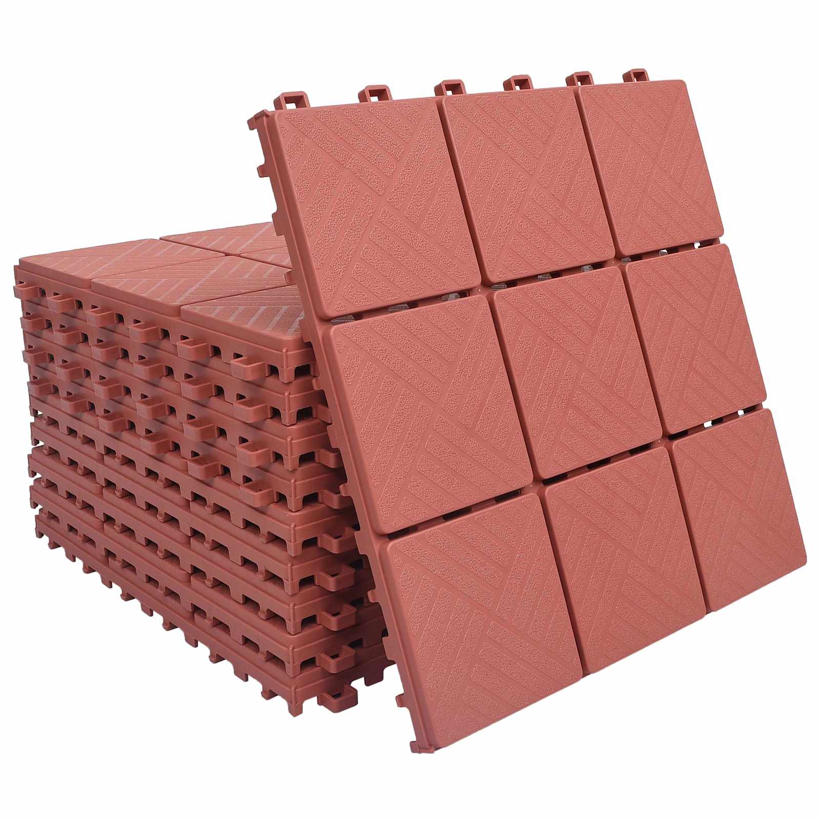 Terrassiplaat 10 tk Punane 30,5 x 30,5 x 2,2 cm Polüpropüleen