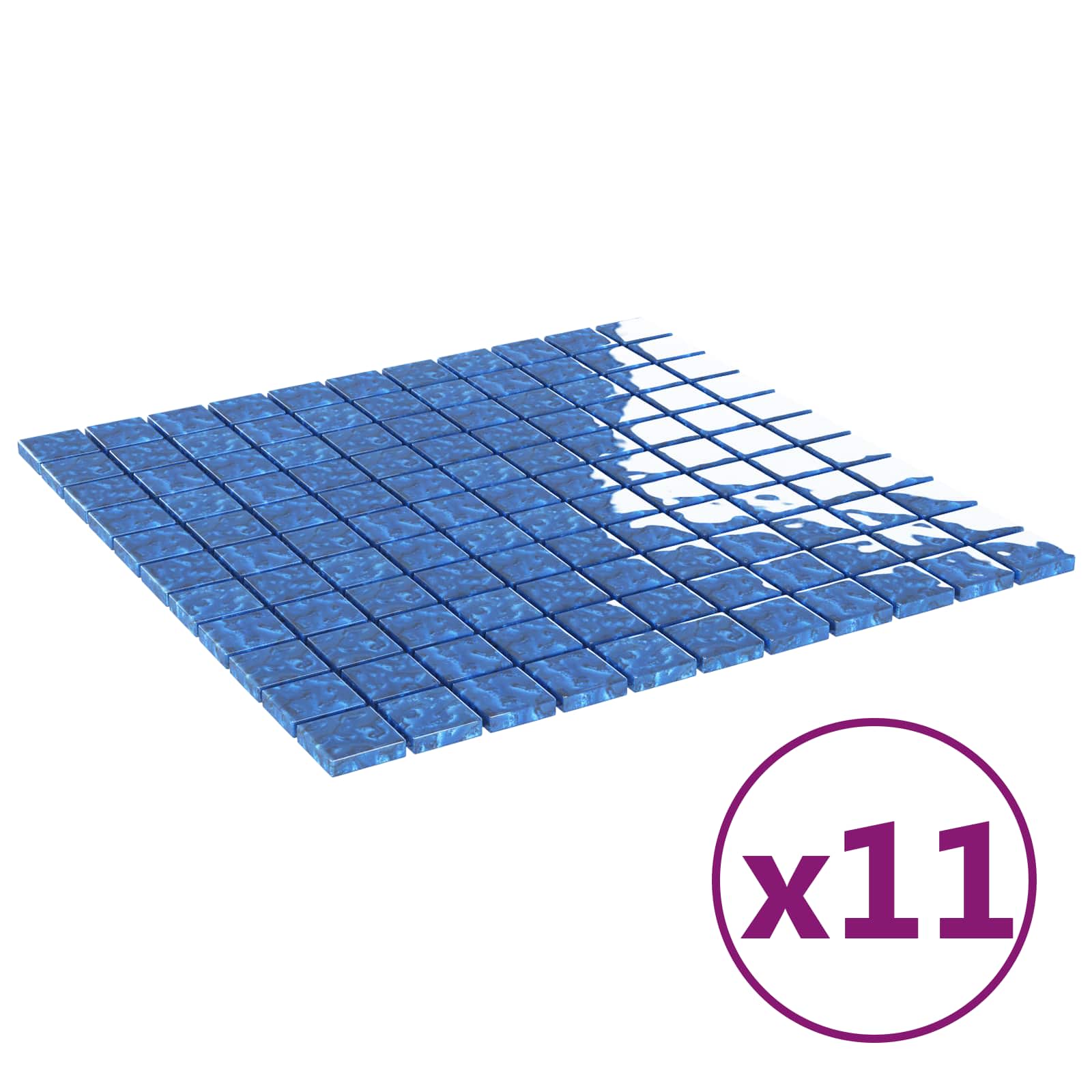Mosaiik Plaat 11 tk 50 x 50 cm Sinine Klaas