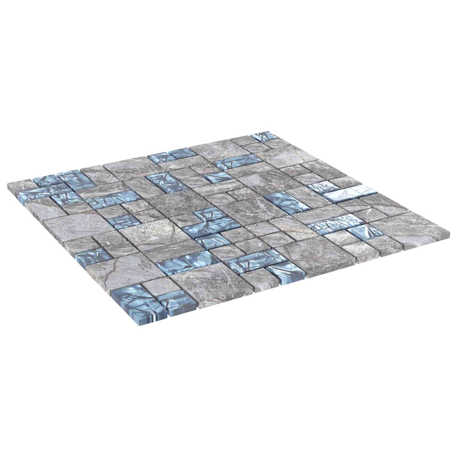 Mosaiik Plaat 11 tk 50 x 50 cm Hall ja Sinine Klaas