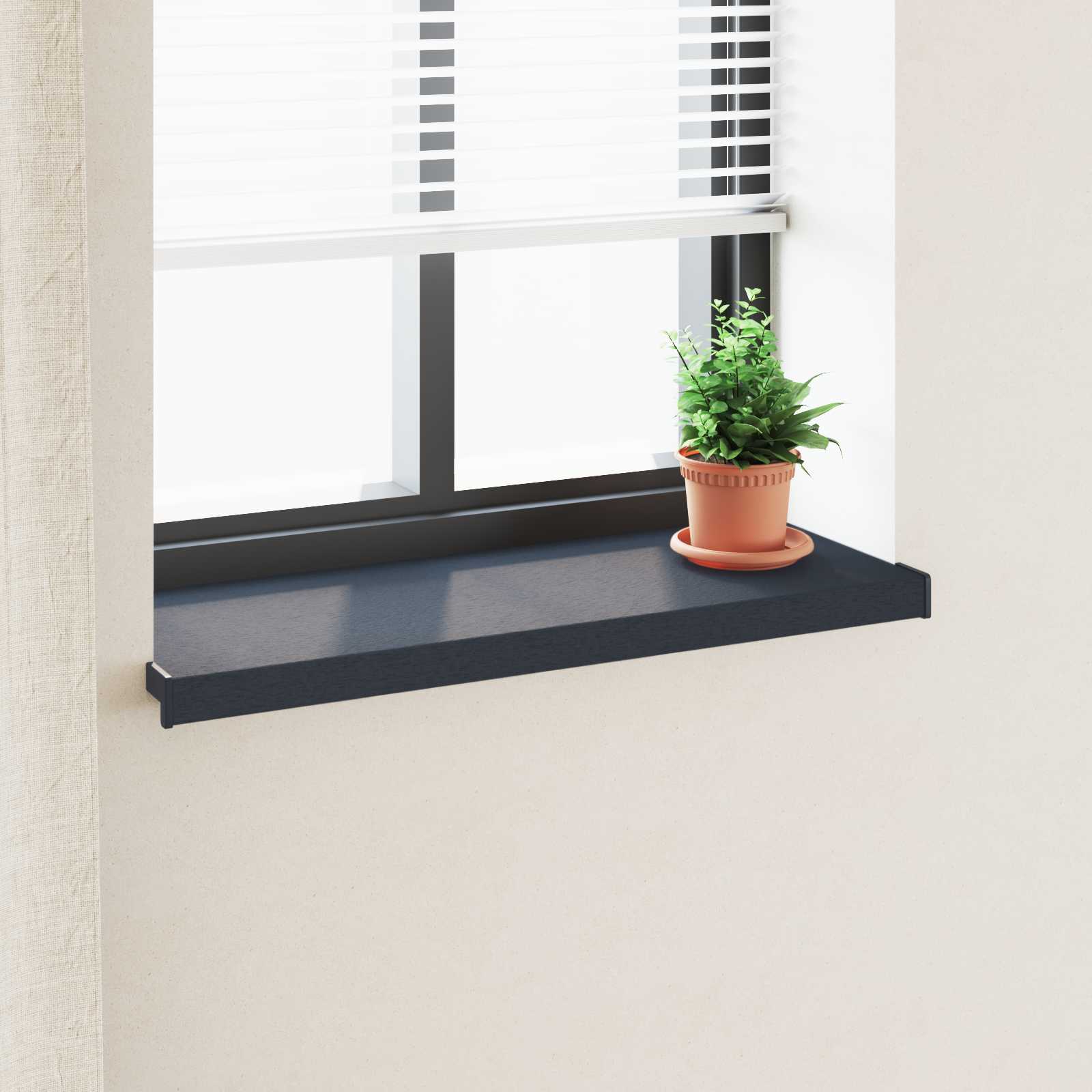 Akna aluskate Antratsiit puidu mustriga 100 x 30 x 4,5 cm PVC