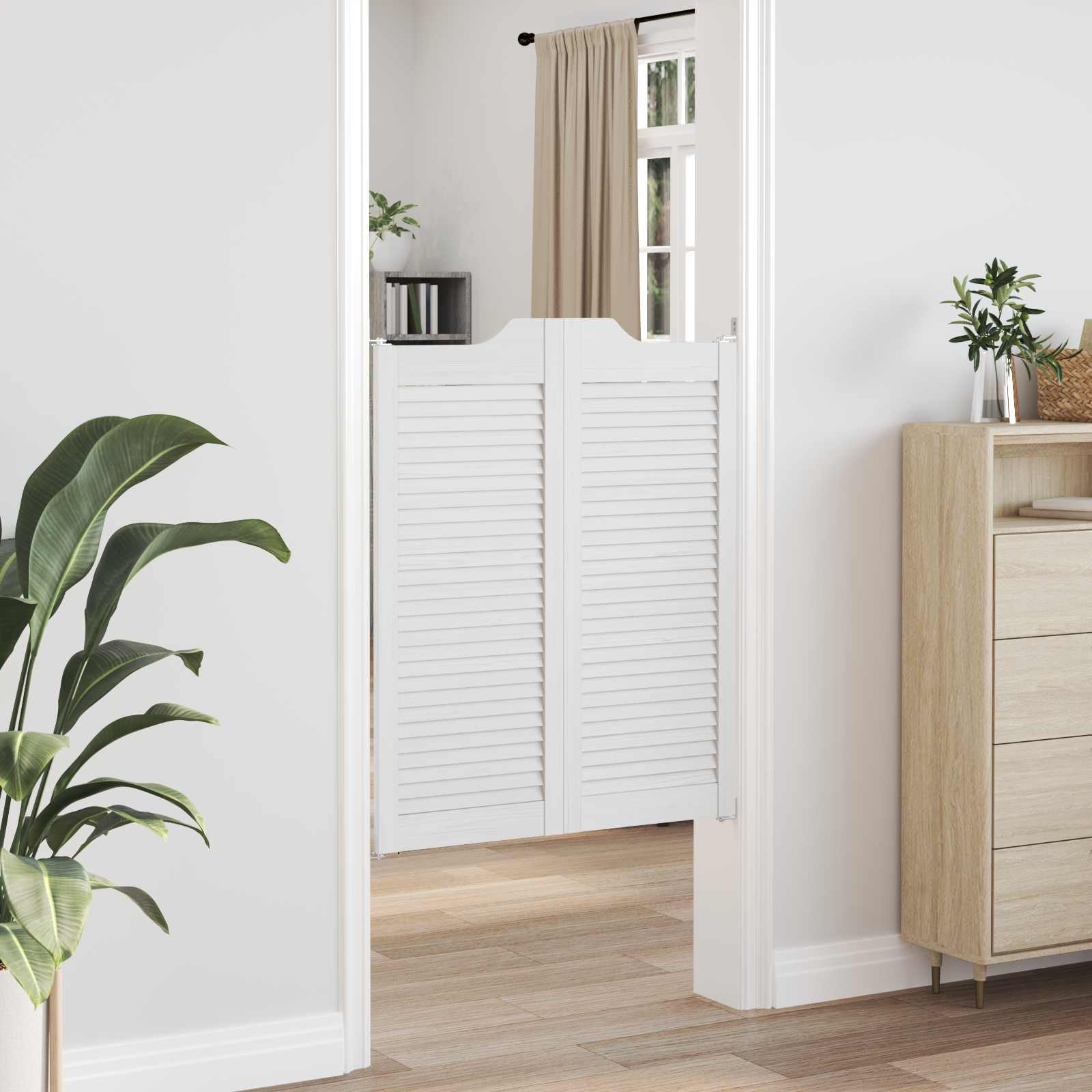 Käigutüüpi uksed 2 tk 100 x 40 cm Toekas männipuit Valge